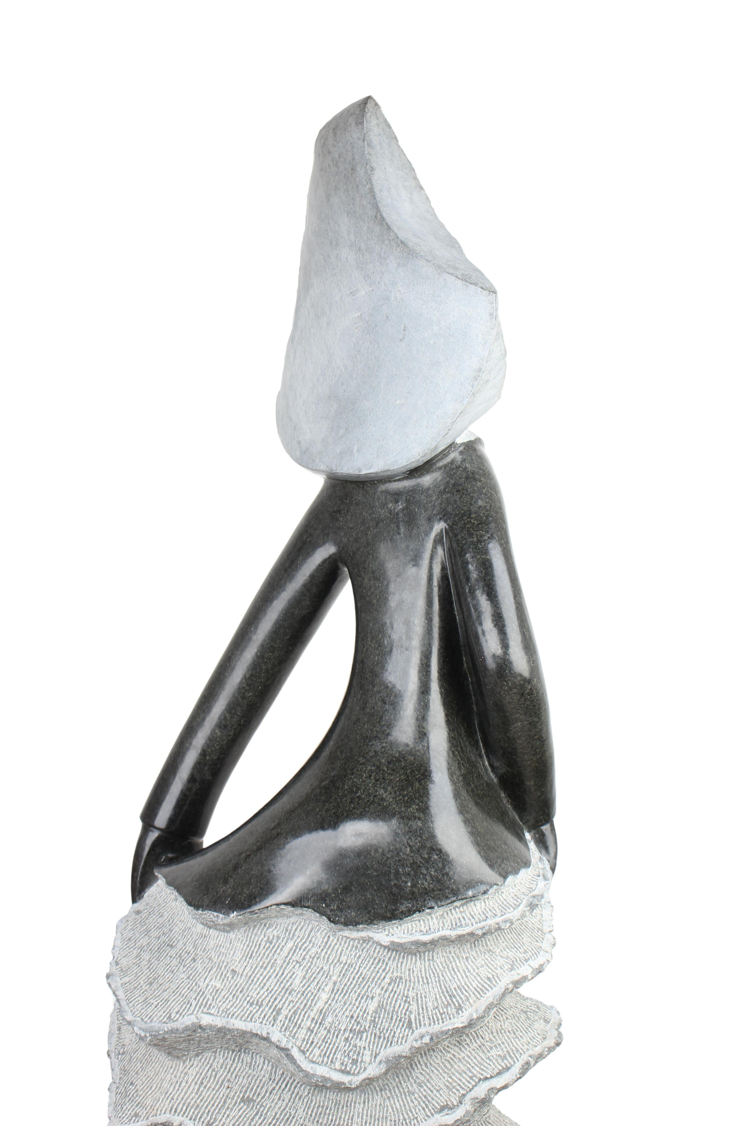 Shona Tribe Springstone Angel Sculpture ~58.7" Tall (New 2024) - Shona Stone