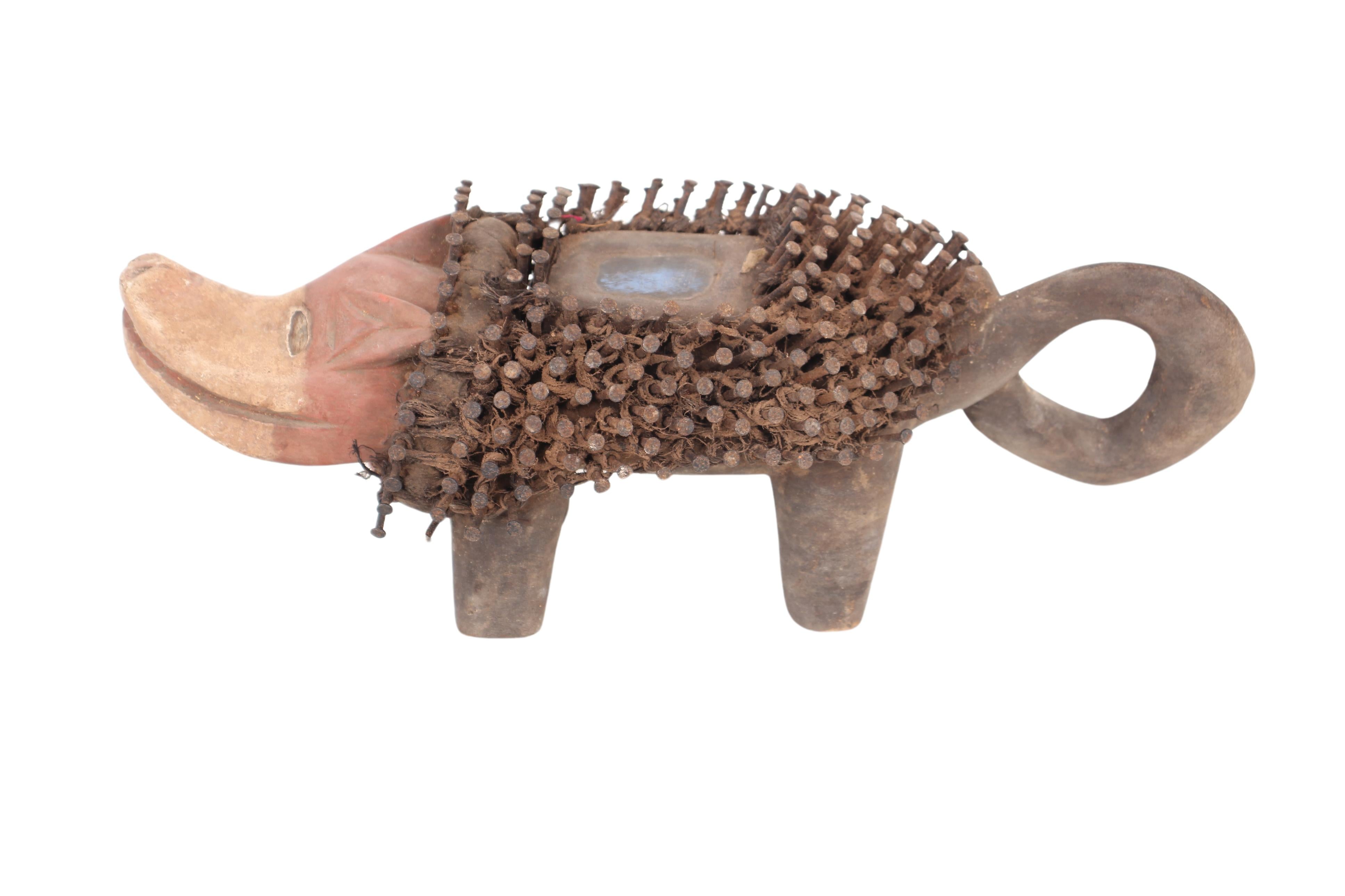 Bakongo Tribe Nail Fetish Dog/Figure ~6.3" Tall (New 2024)