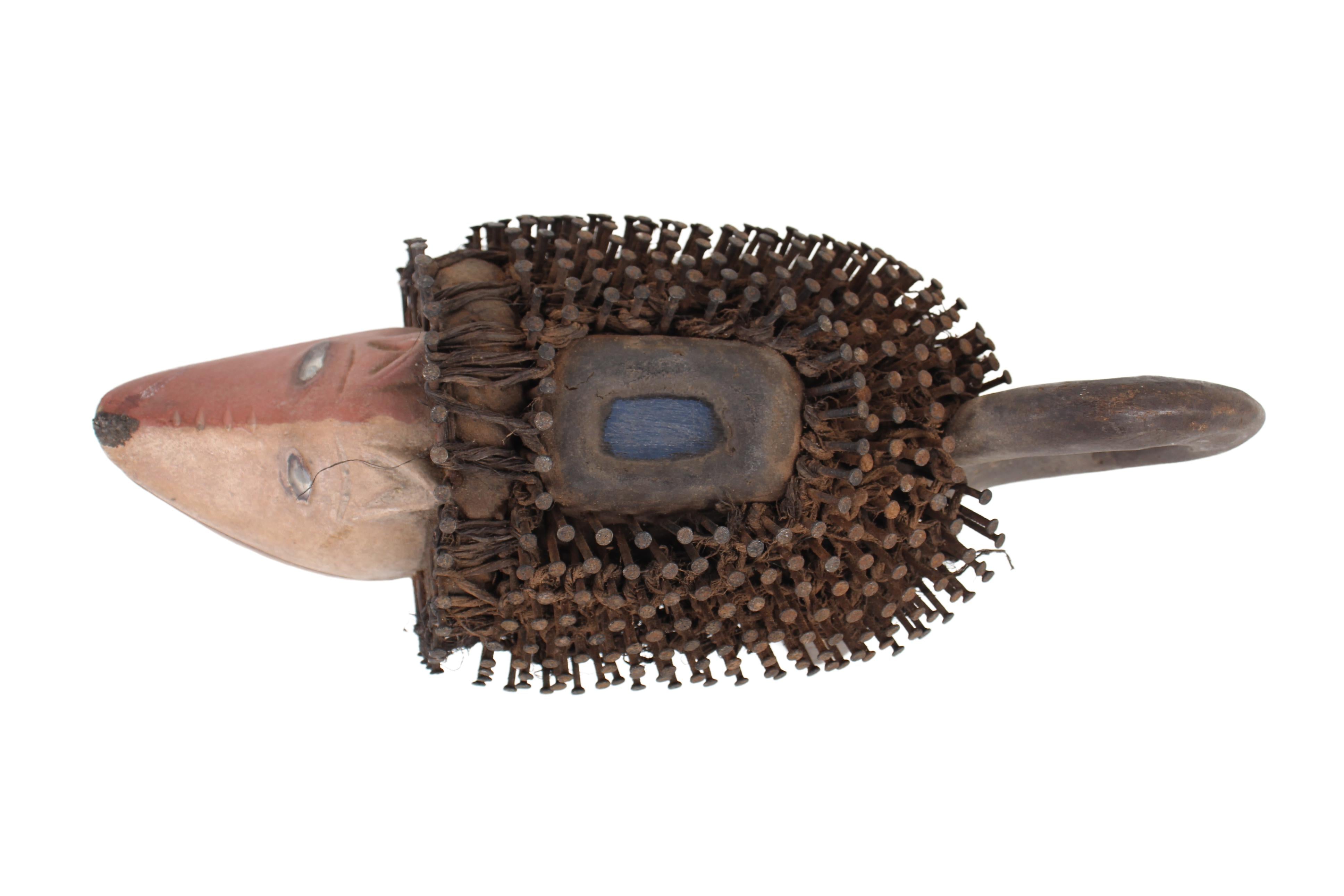 Bakongo Tribe Nail Fetish Dog/Figure ~7.1" Tall (New 2024) - West African Artifacts