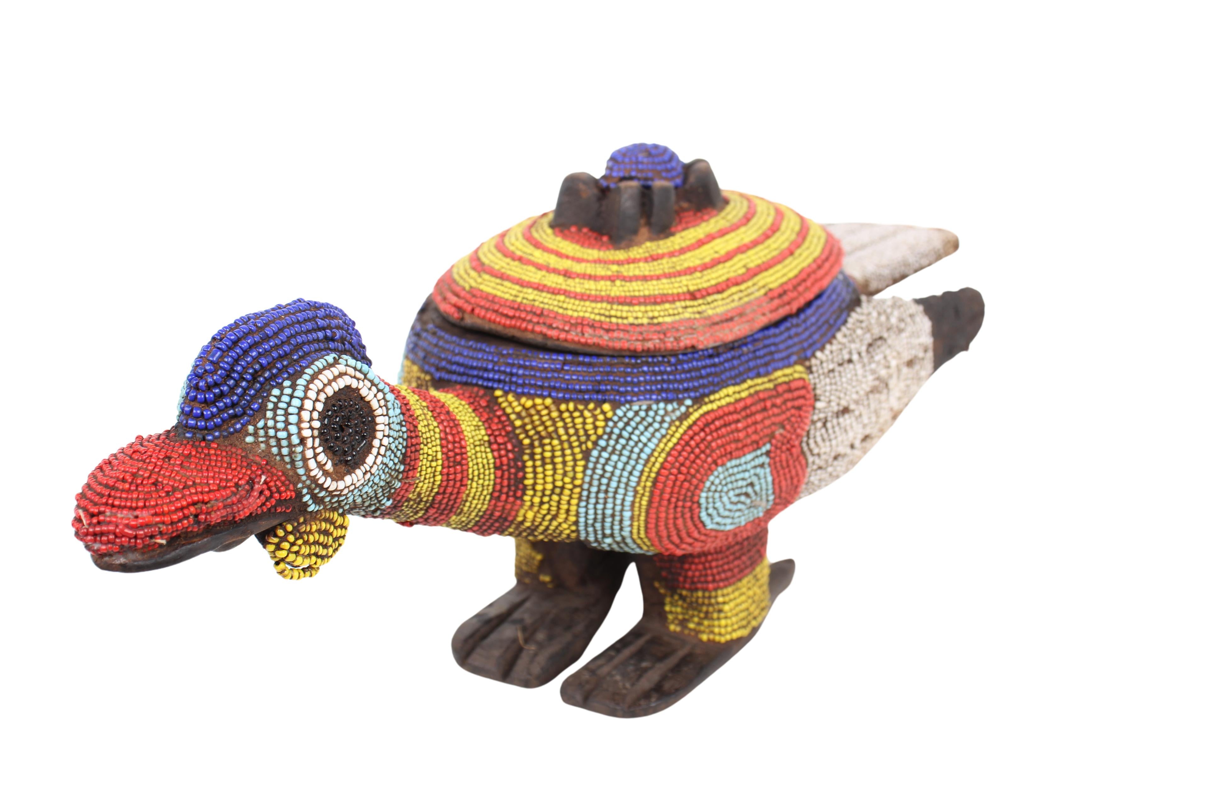 Bamileke Tribe Beaded Pot ~20.9" Tall (New 2024) - West African Artifacts