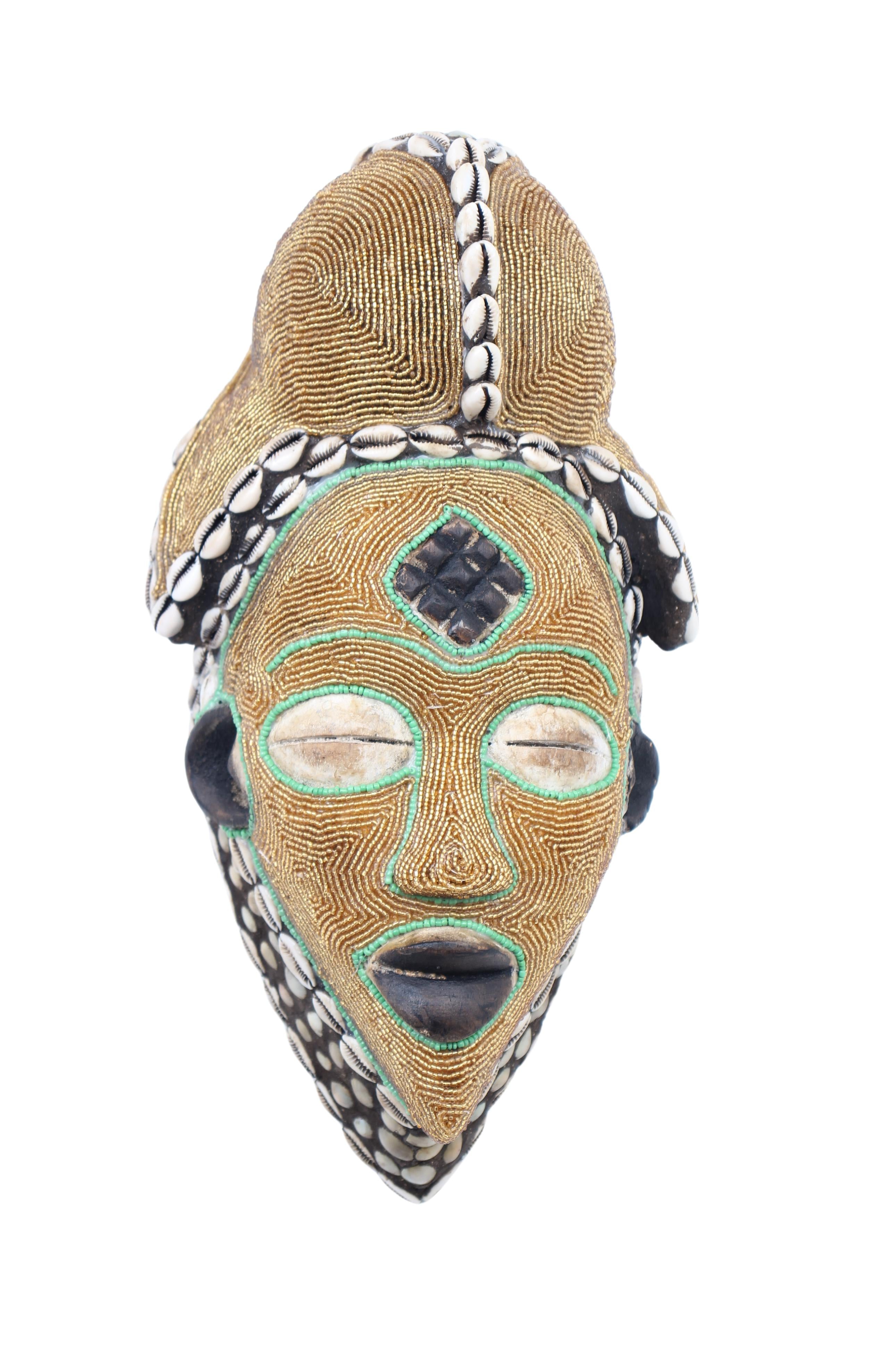 Punu Tribe Beaded Mask ~15.4" Tall (New 2024)