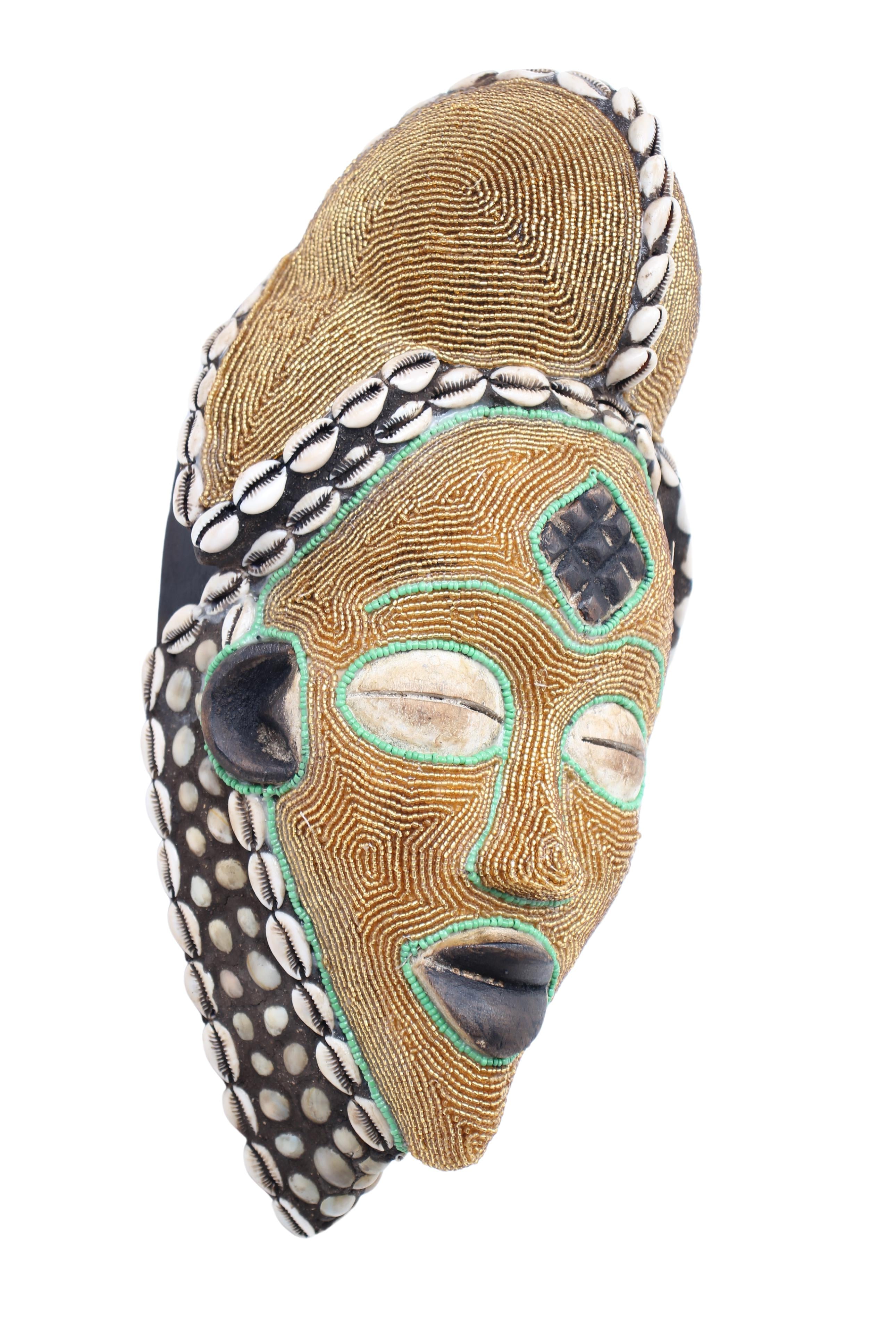 Punu Tribe Beaded Mask ~15.4" Tall (New 2024)