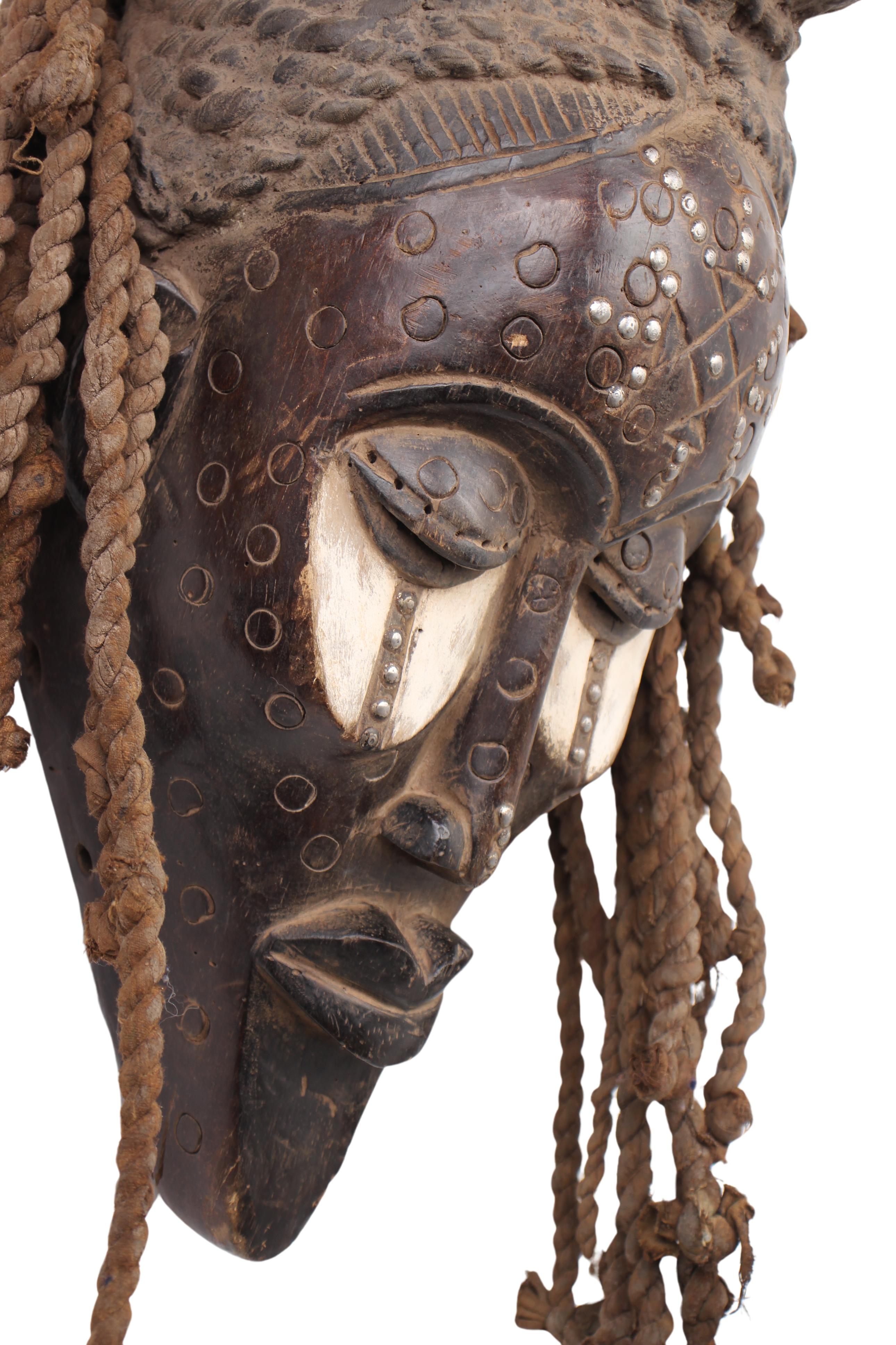 Chokwe Tribe Mask ~18.1" Tall (New 2024) - West African Artifacts