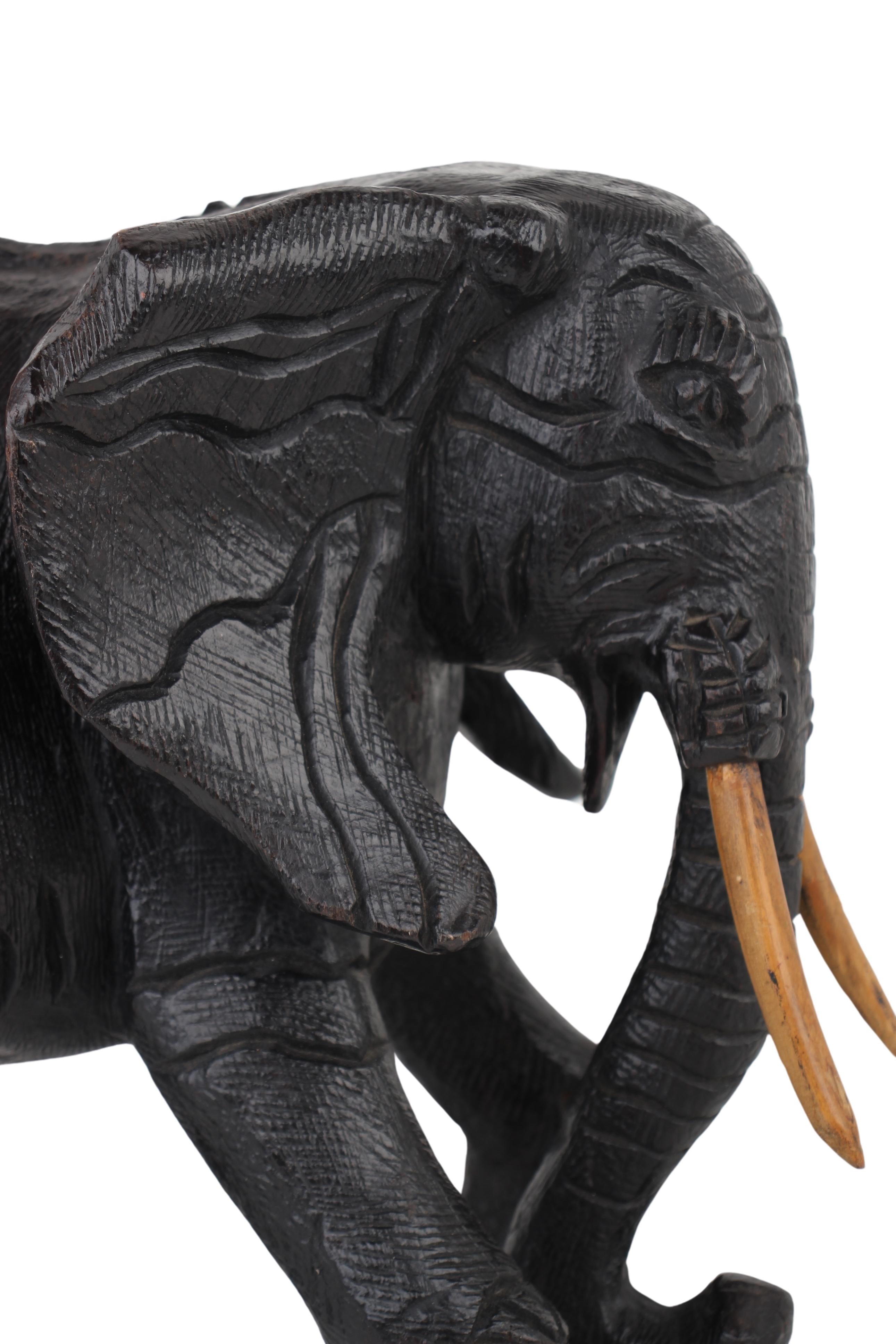 Chichewa Tribe Wooden Elephant ~13" Tall (New 2024) - Wooden and Basket Artifacts