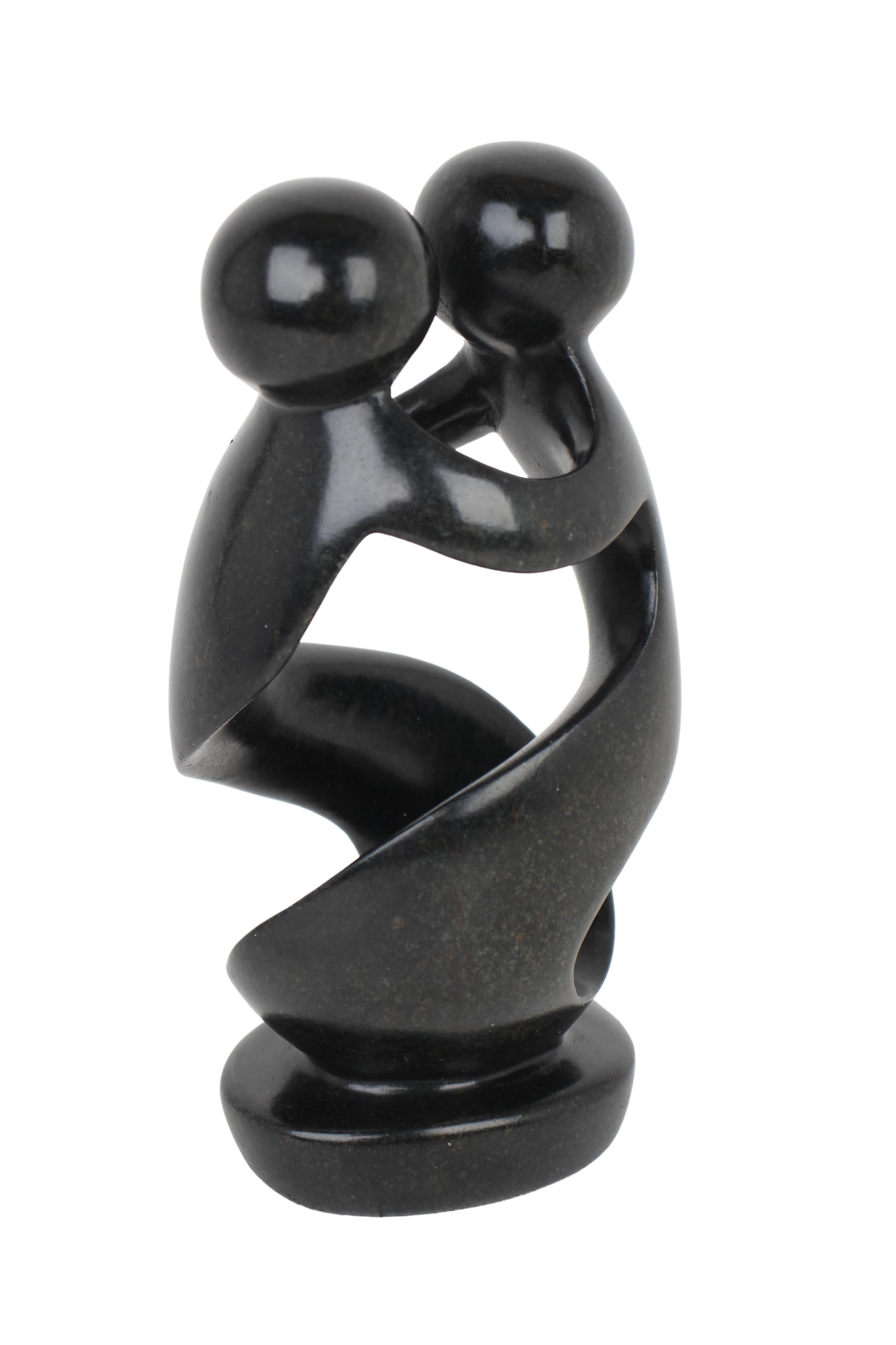 Shona Tribe Serpentine Stone Dancing Lovers ~7.9" Tall (New 2024)