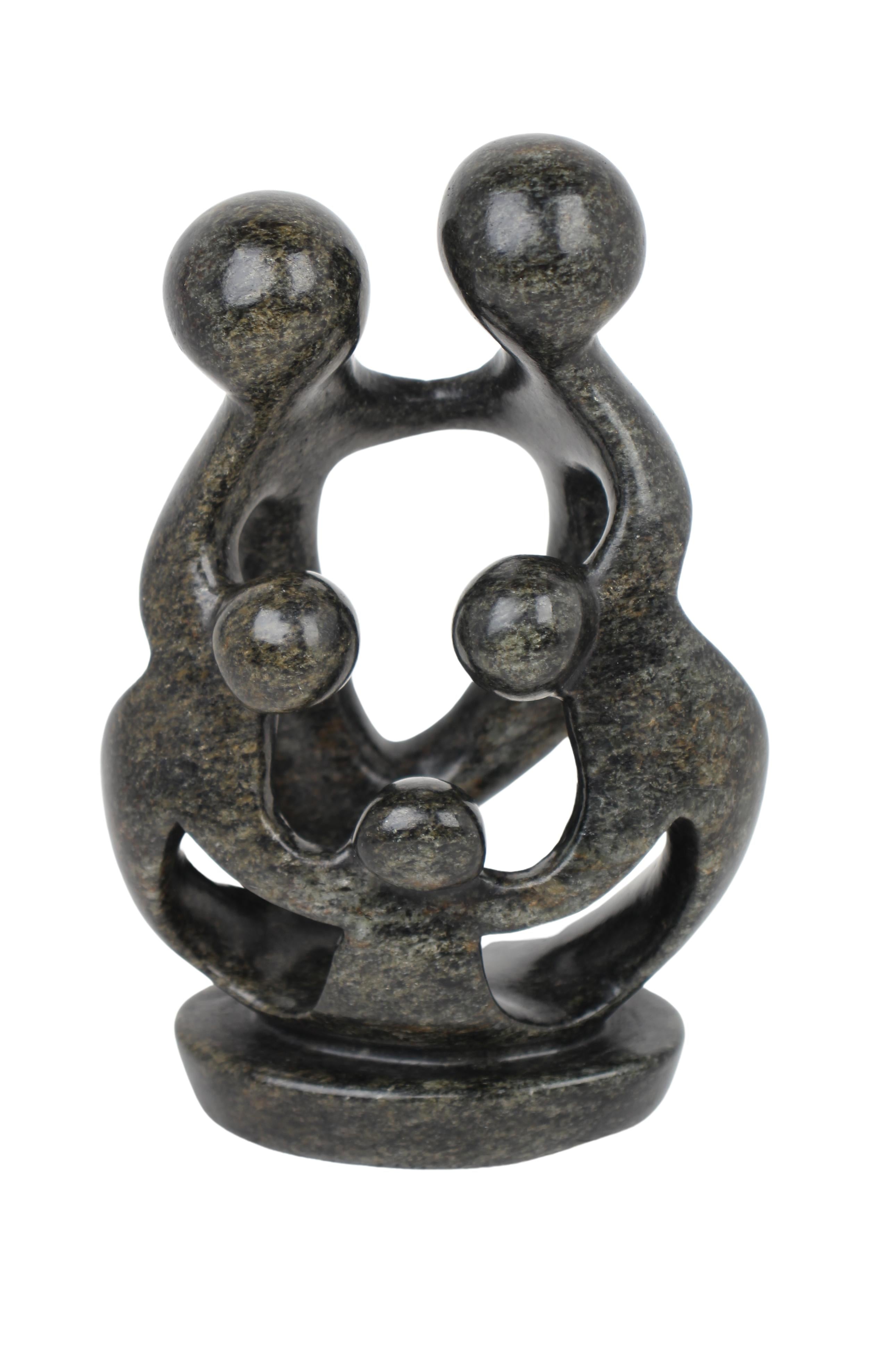 Shona Tribe Serpentine Stone Family of Five ~7.9" Tall (New 2024)