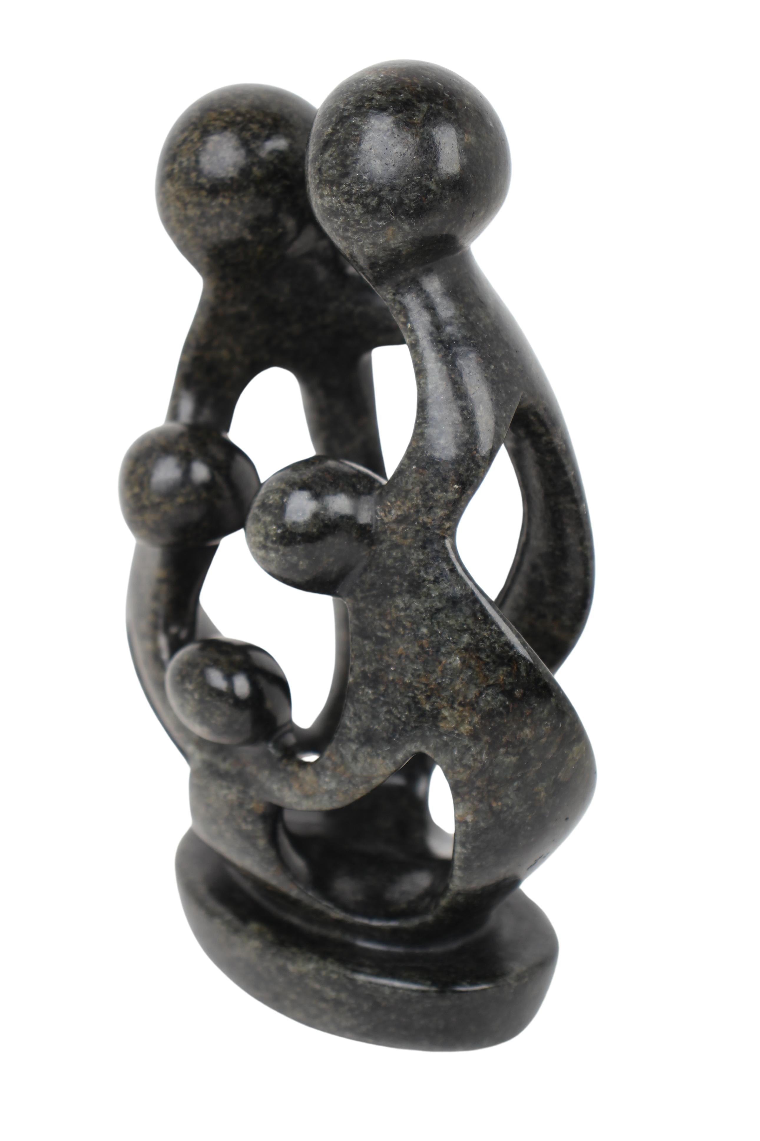 Shona Tribe Serpentine Stone Family of Five ~7.9" Tall (New 2024) - Shona Stone