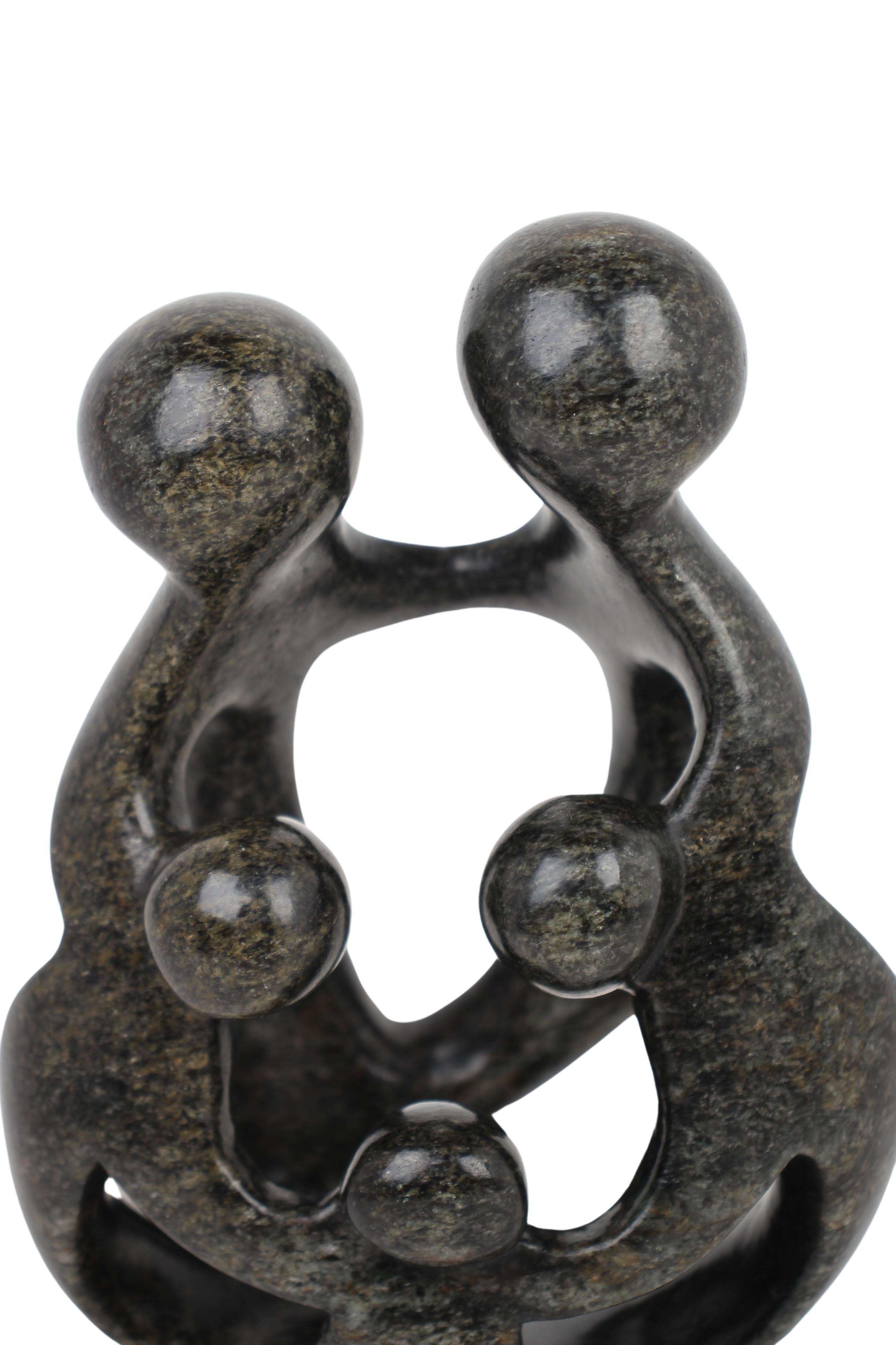 Shona Tribe Serpentine Stone Family of Five ~7.9" Tall (New 2024) - Shona Stone