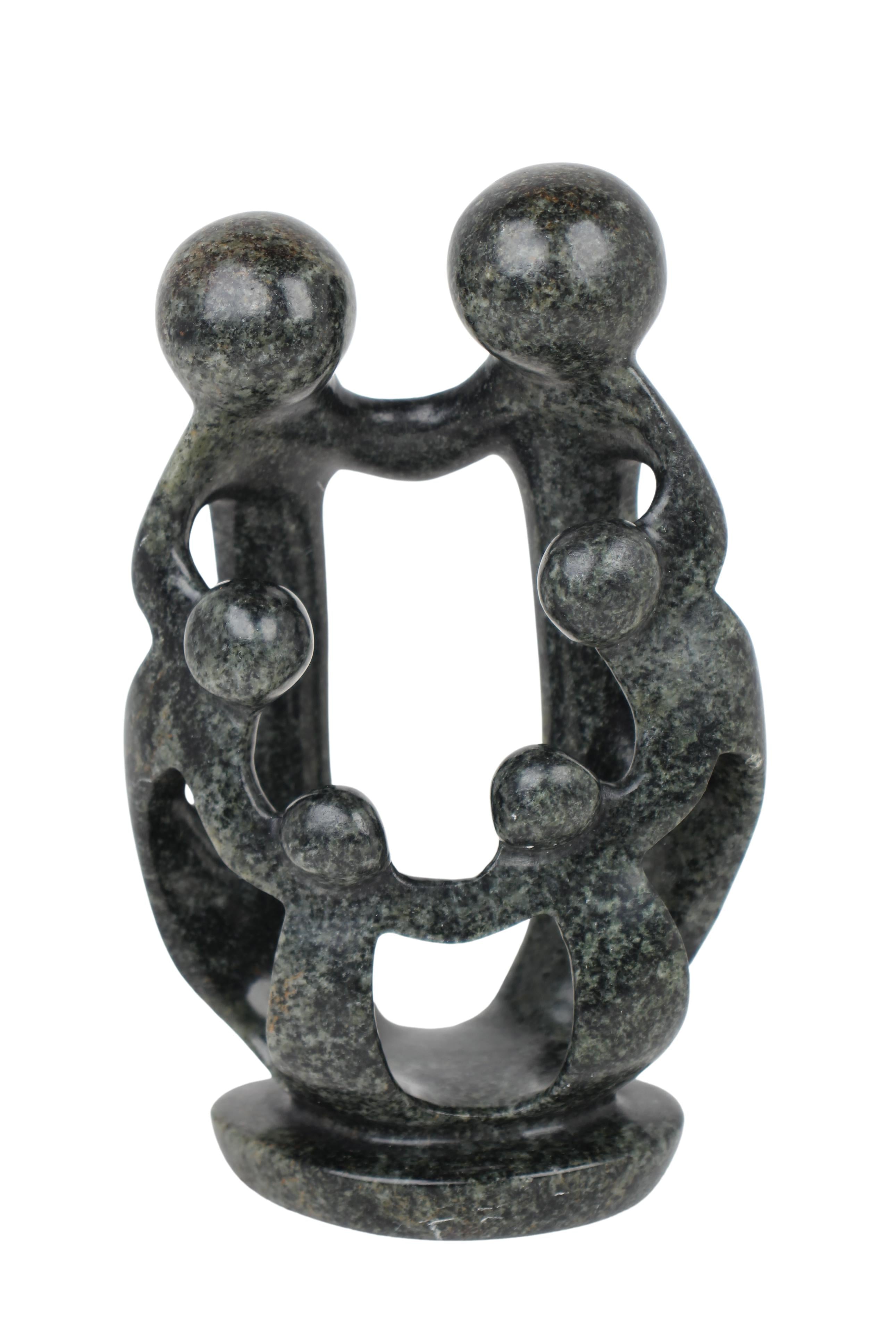 Shona Tribe Serpentine Stone Family of Six ~7.9" Tall (New 2024)