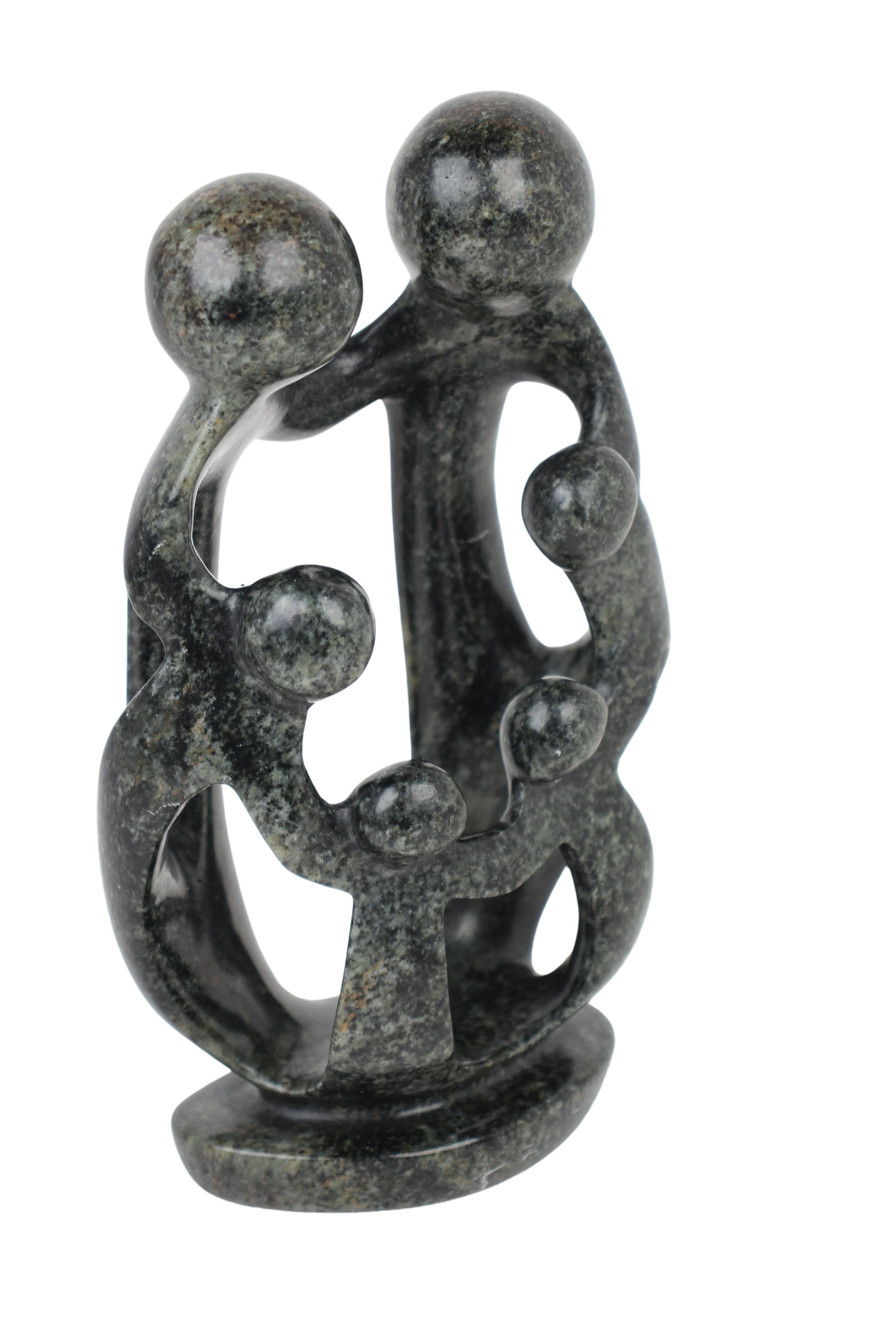 Shona Tribe Serpentine Stone Family of Six ~7.9" Tall (New 2024)