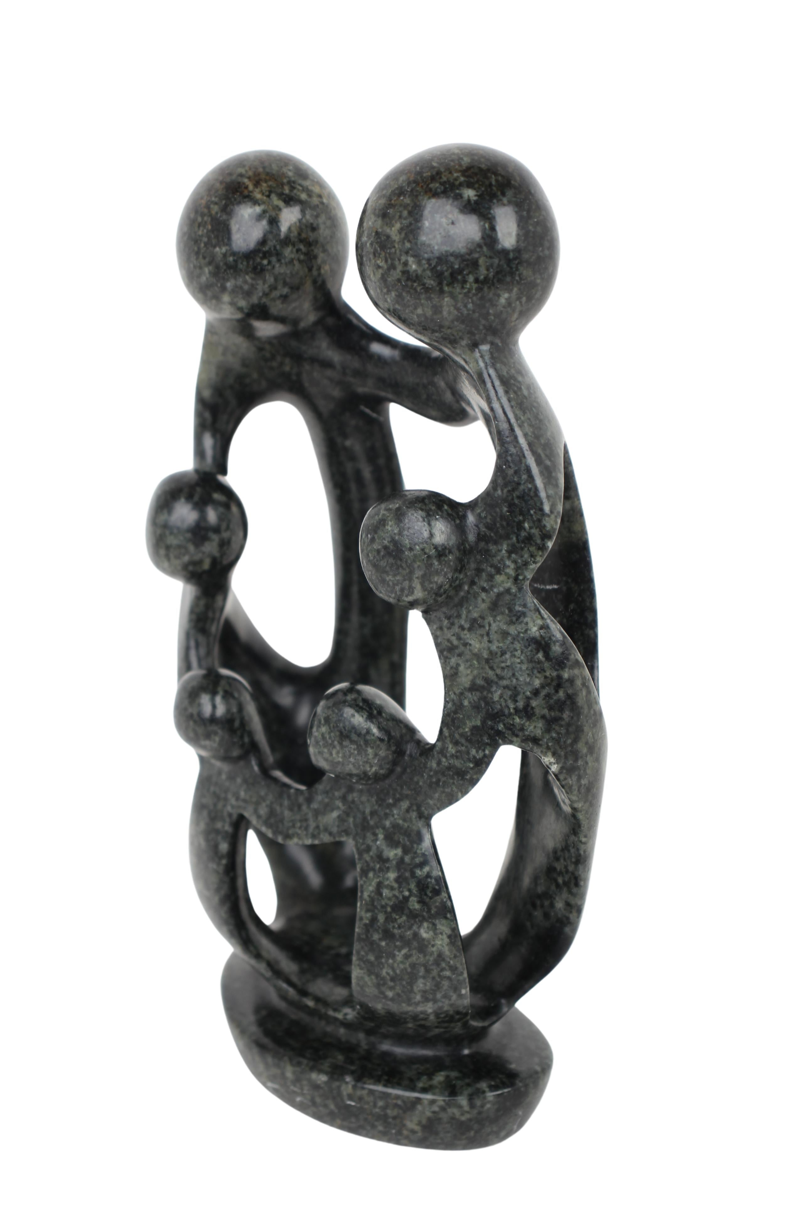 Shona Tribe Serpentine Stone Family of Six ~7.9" Tall (New 2024) - Shona Stone