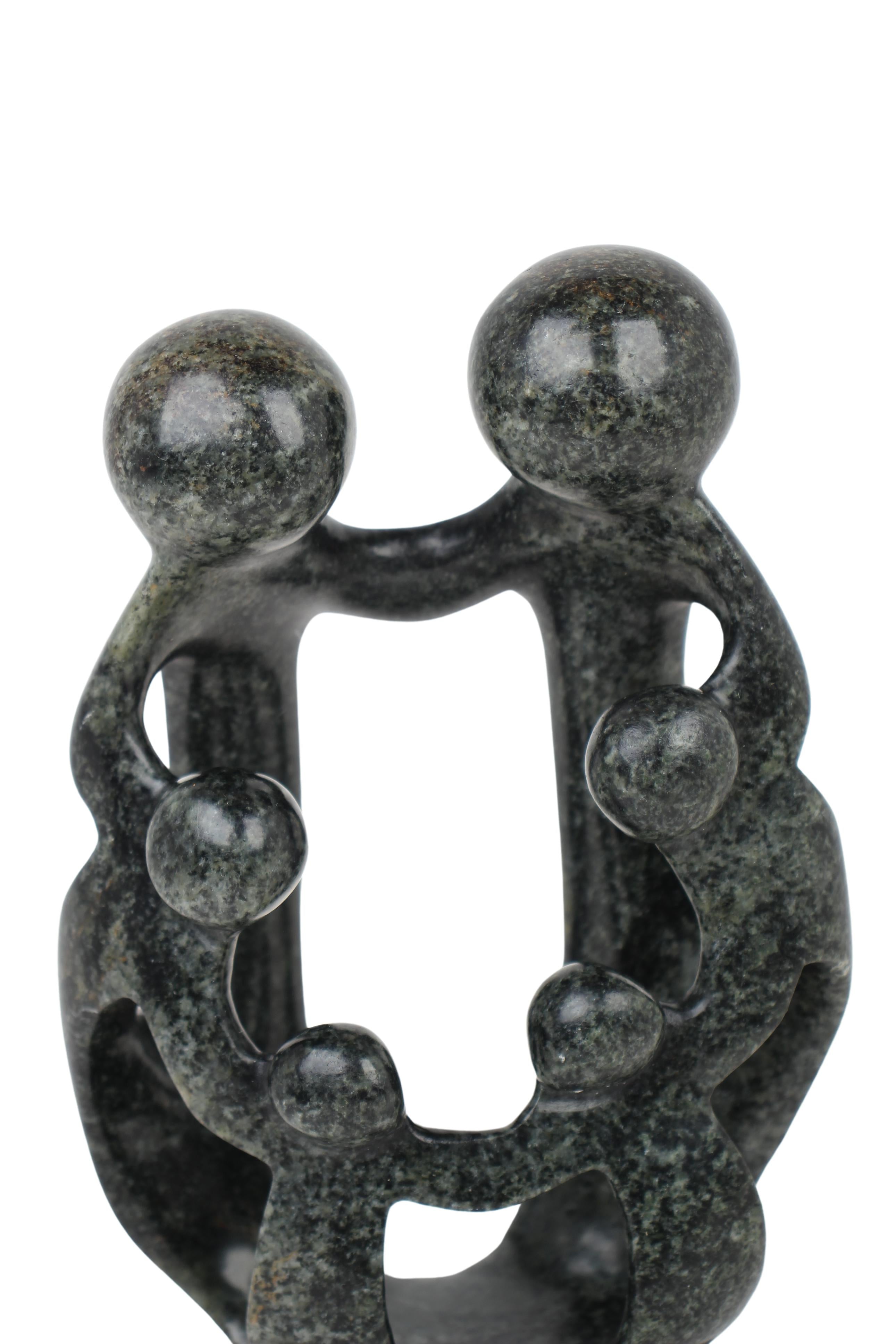Shona Tribe Serpentine Stone Family of Six ~7.9" Tall (New 2024) - Shona Stone