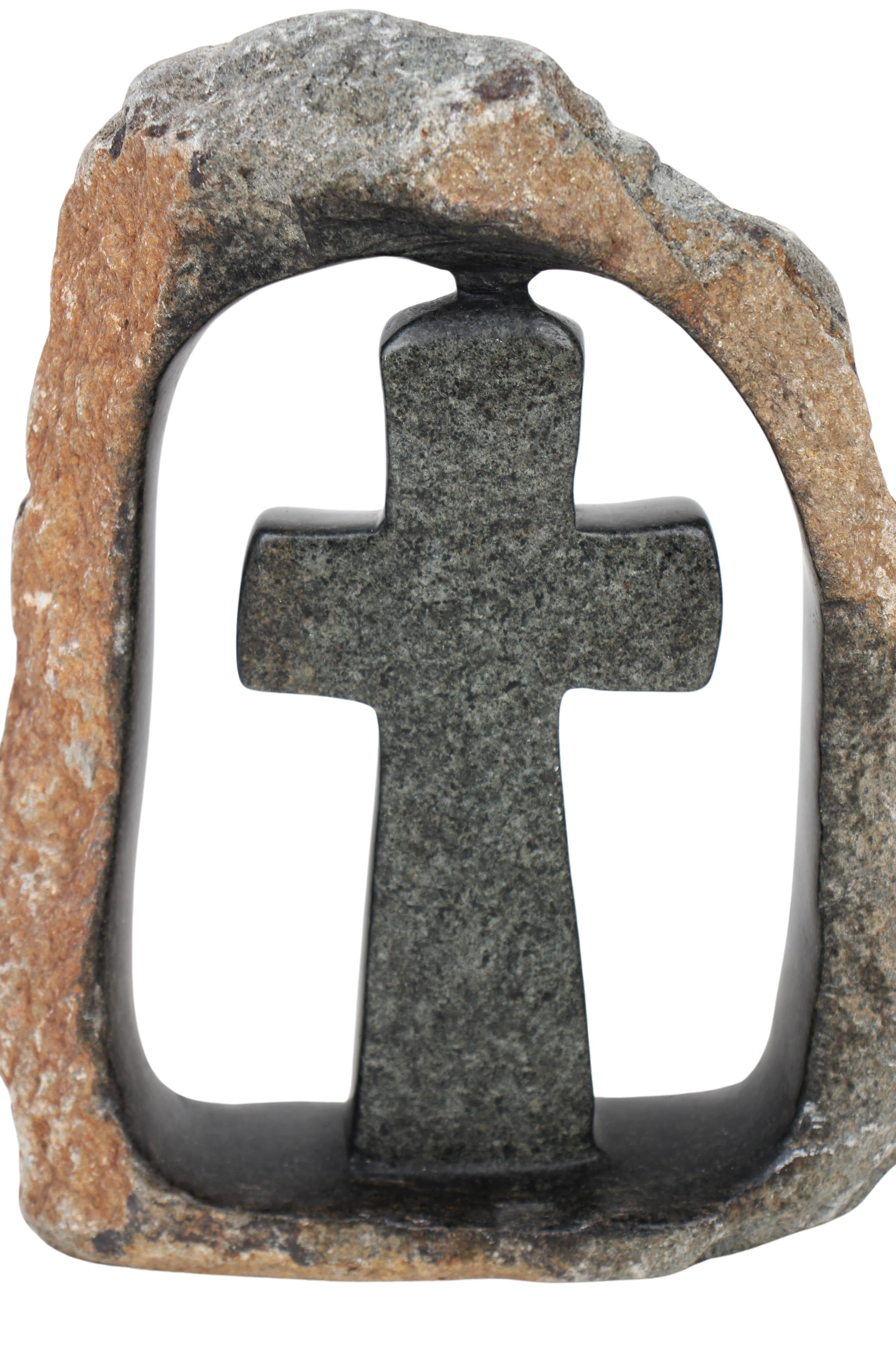 Shona Tribe Serpentine Stone Crosses ~9.8" Tall (New 2024) - Shona Stone