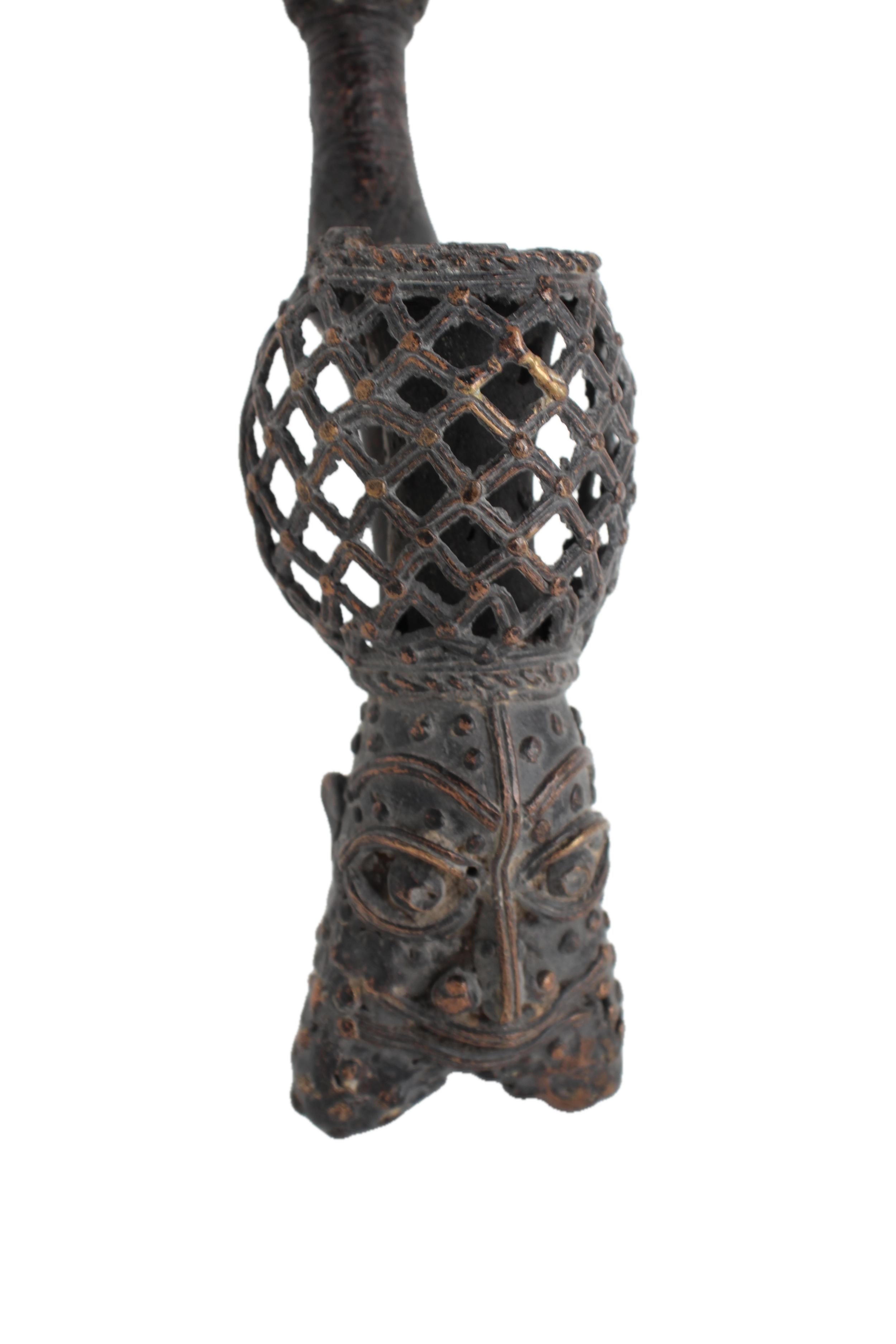 Bamileke Tribe Chief’s Pipe Figurine ~17.3" Tall - New 2025 - West African Artifacts