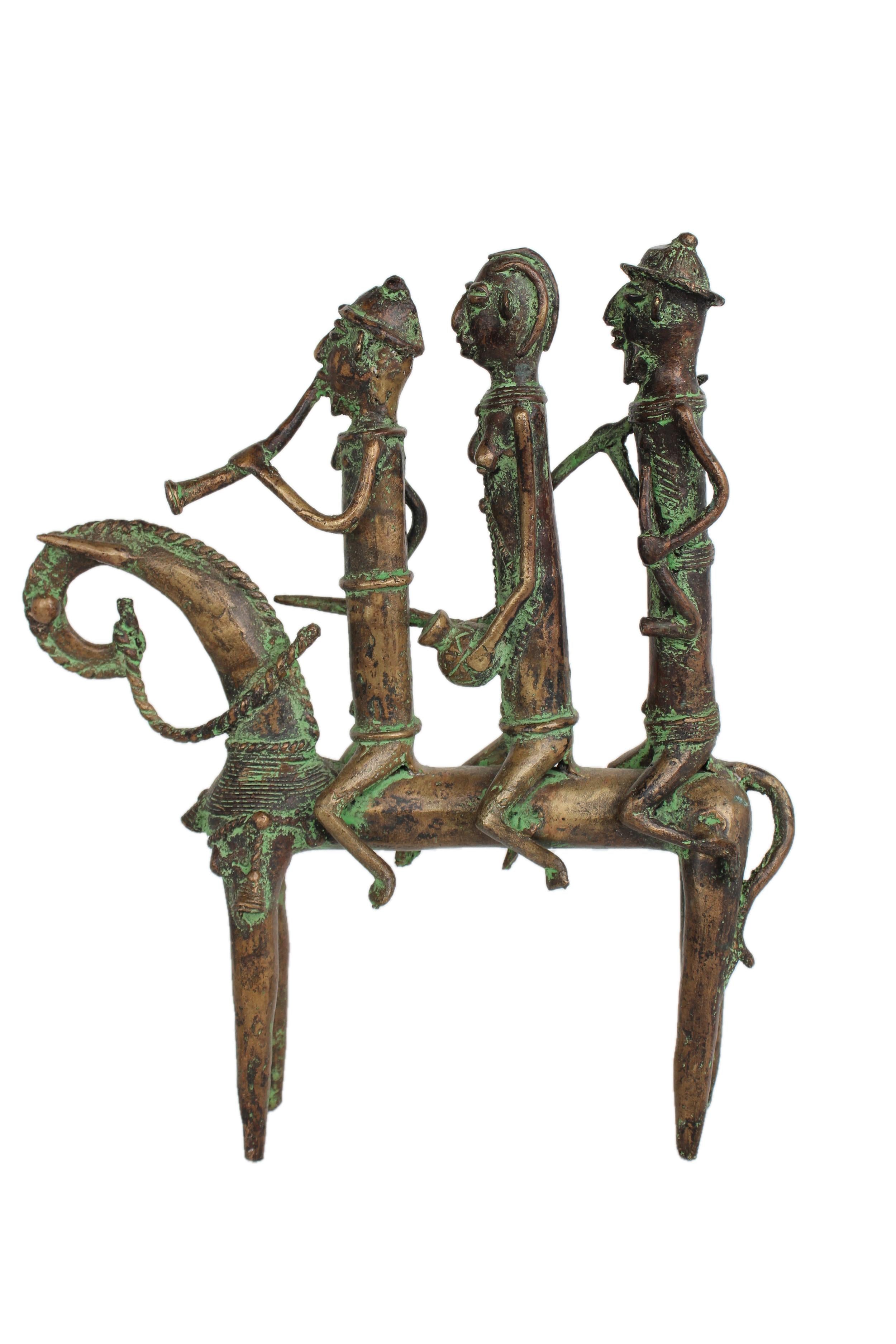 Sao/Kotoko Tribe Bronze Horsemen ~17.3" Tall - New 2025 - West African Artifacts