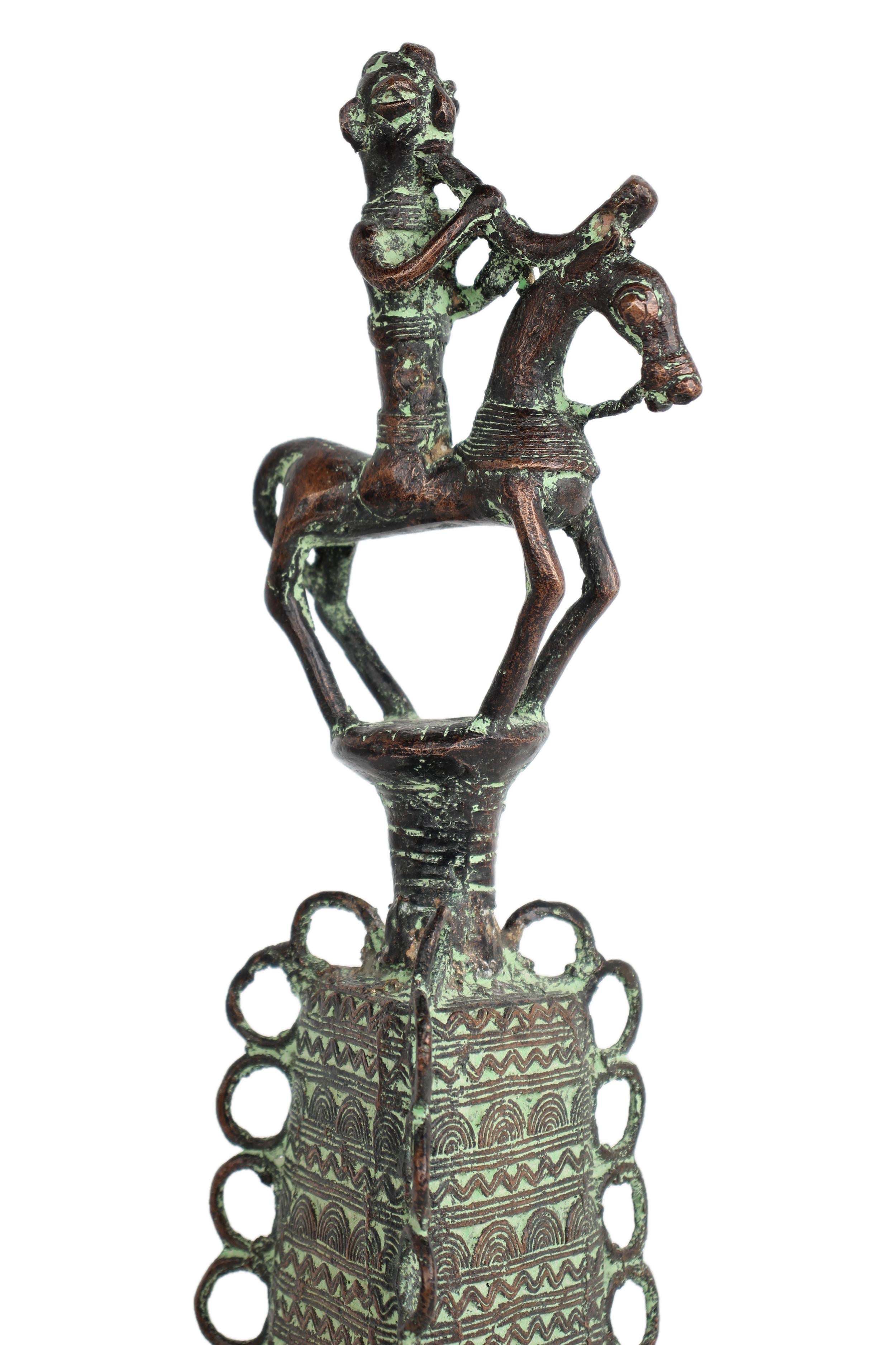 Sao/Kotoko Tribe Bronze Bell ~15.4" Tall - New 2025 - West African Artifacts