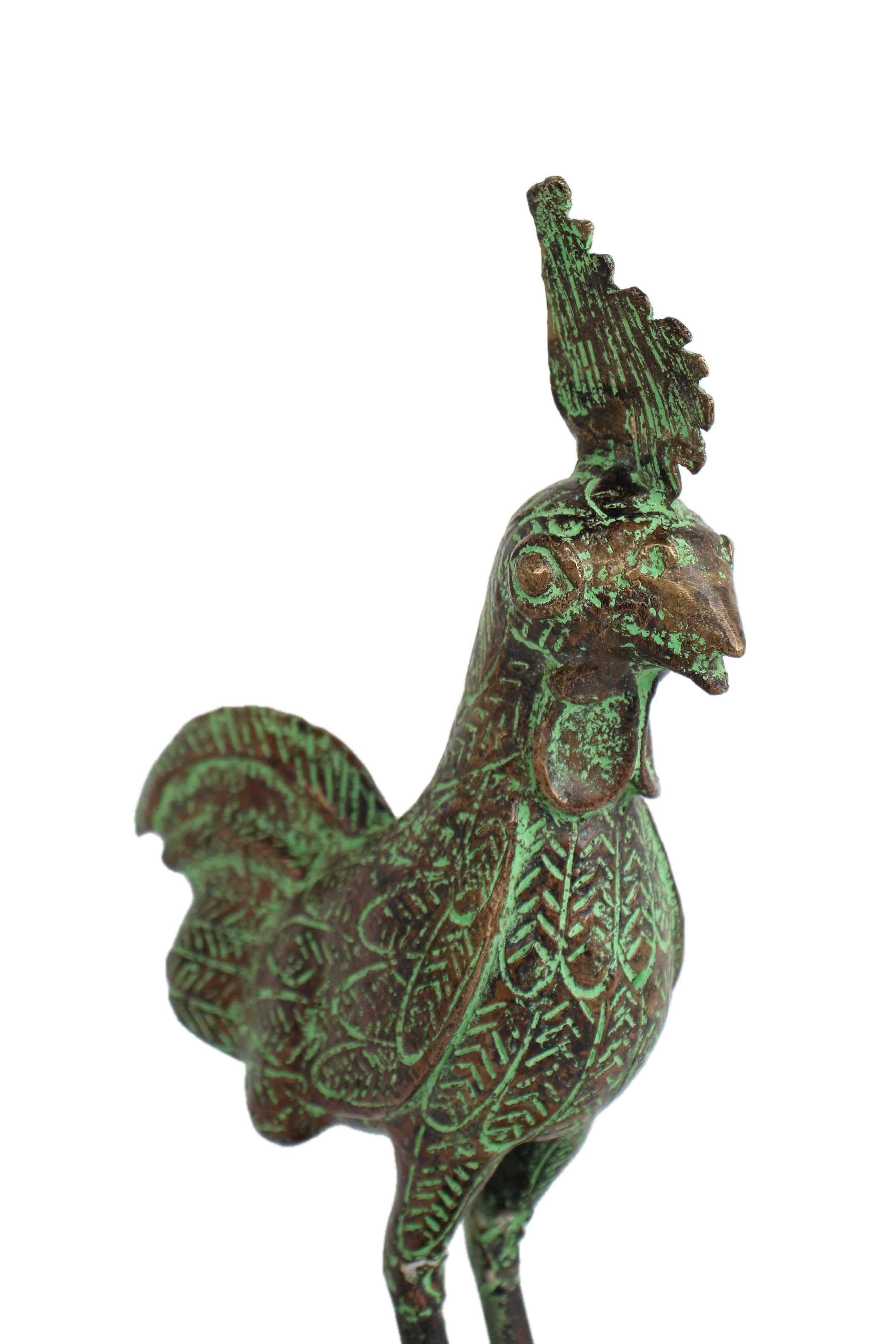 Tikar Tribe Bronze Chicken ~13.0" Tall - New 2025 - West African Artifacts