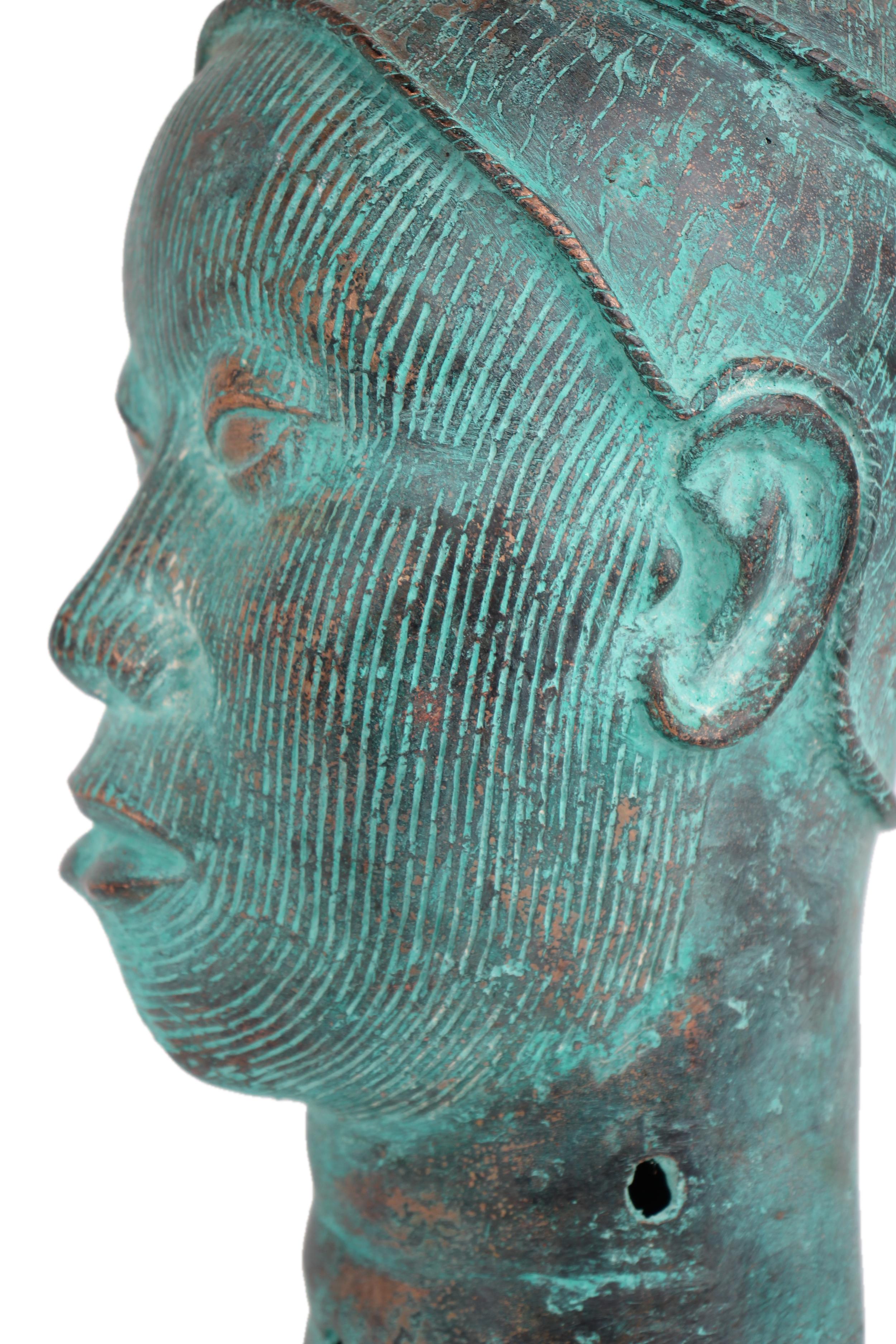 Yoruba Tribe Ife Bronze Head Sculpture ~16.1" Tall - New 2025 - West African Artifacts