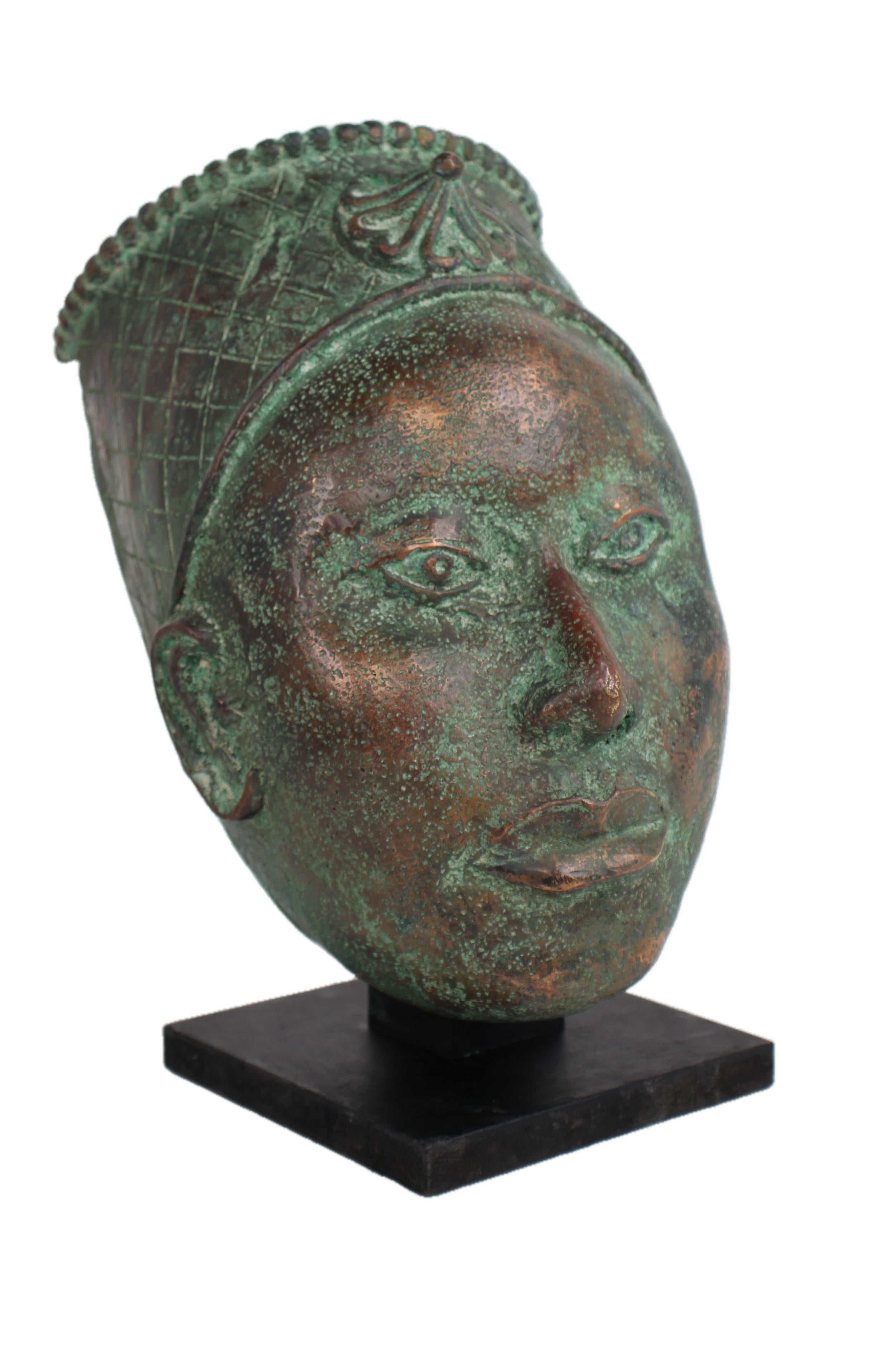 Yoruba Tribe Ife Bronze Head Sculpture ~14.2" Tall - New 2025