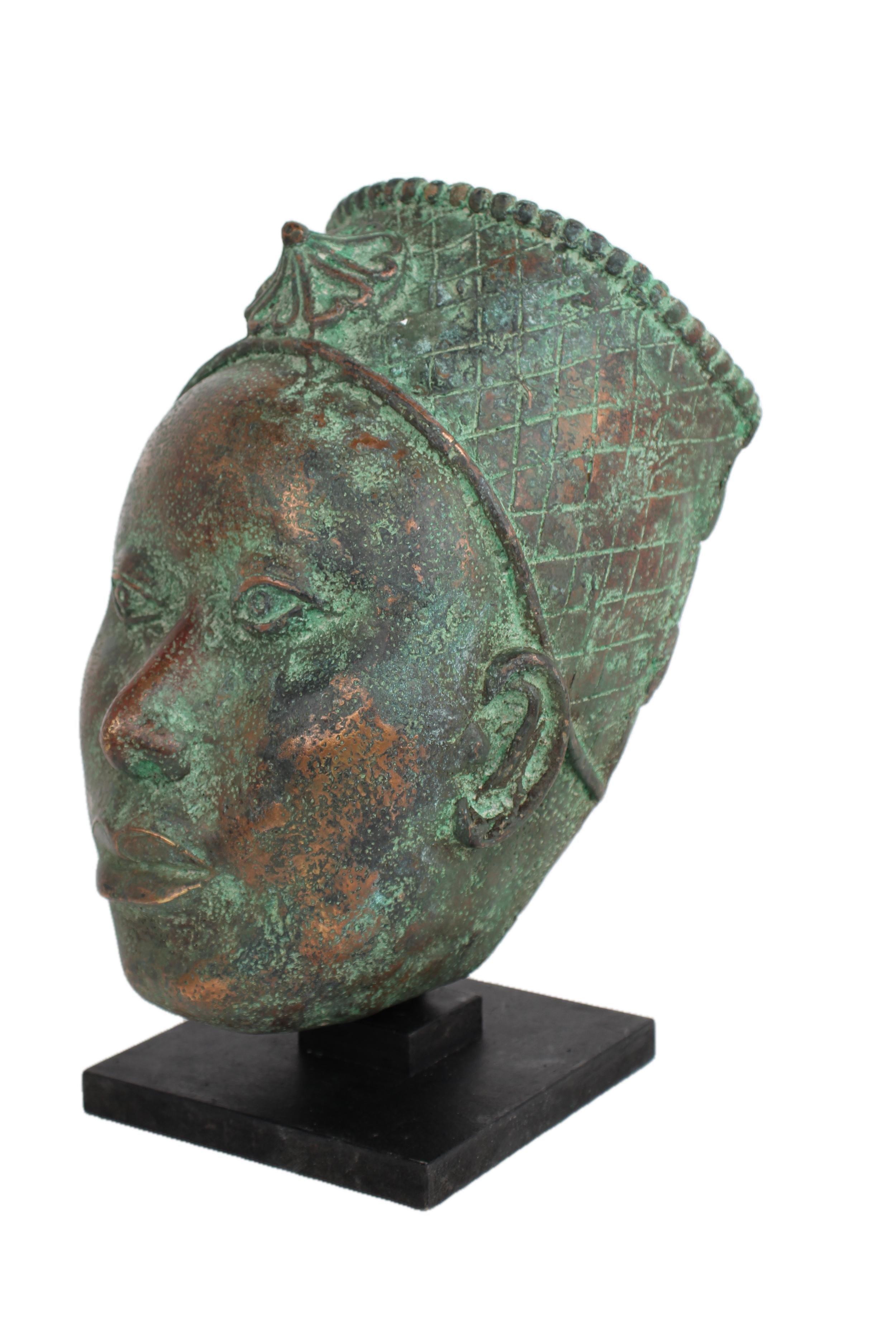 Yoruba Tribe Ife Bronze Head Sculpture ~14.2" Tall - New 2025
