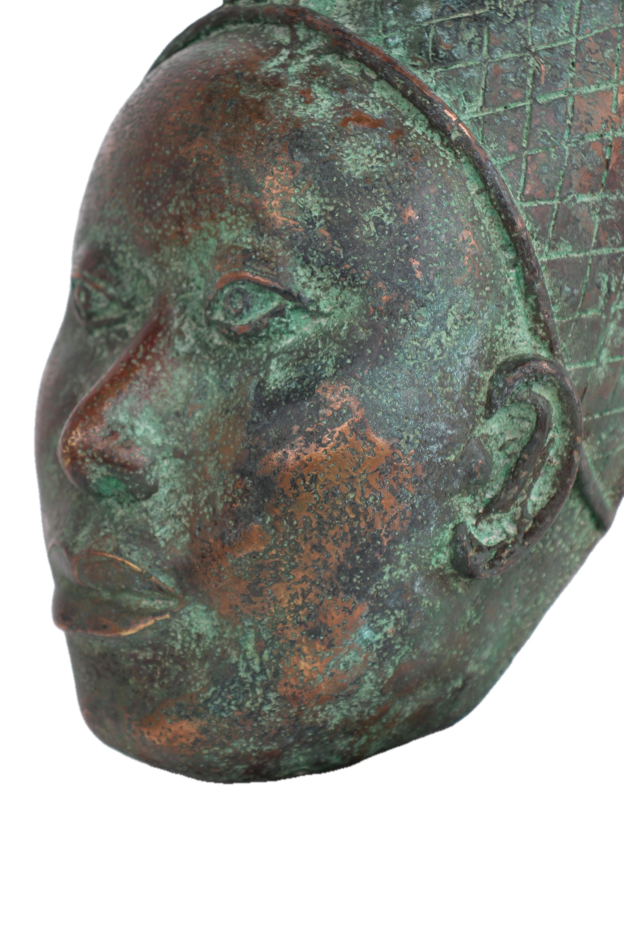 Yoruba Tribe Ife Bronze Head Sculpture ~14.2" Tall - New 2025 - West African Artifacts