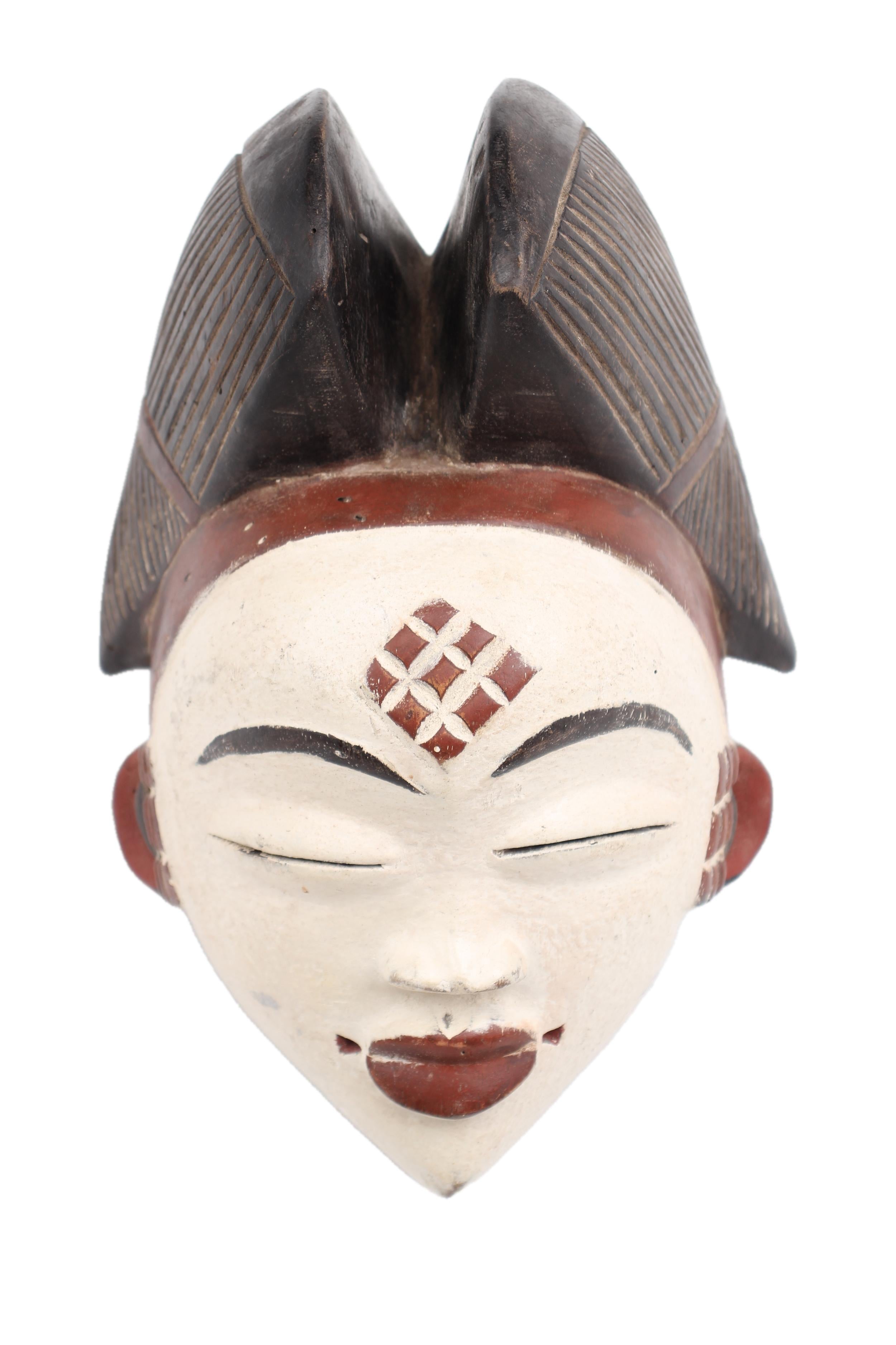 Punu Tribe Wooden Mask ~11.8" Tall - New 2025