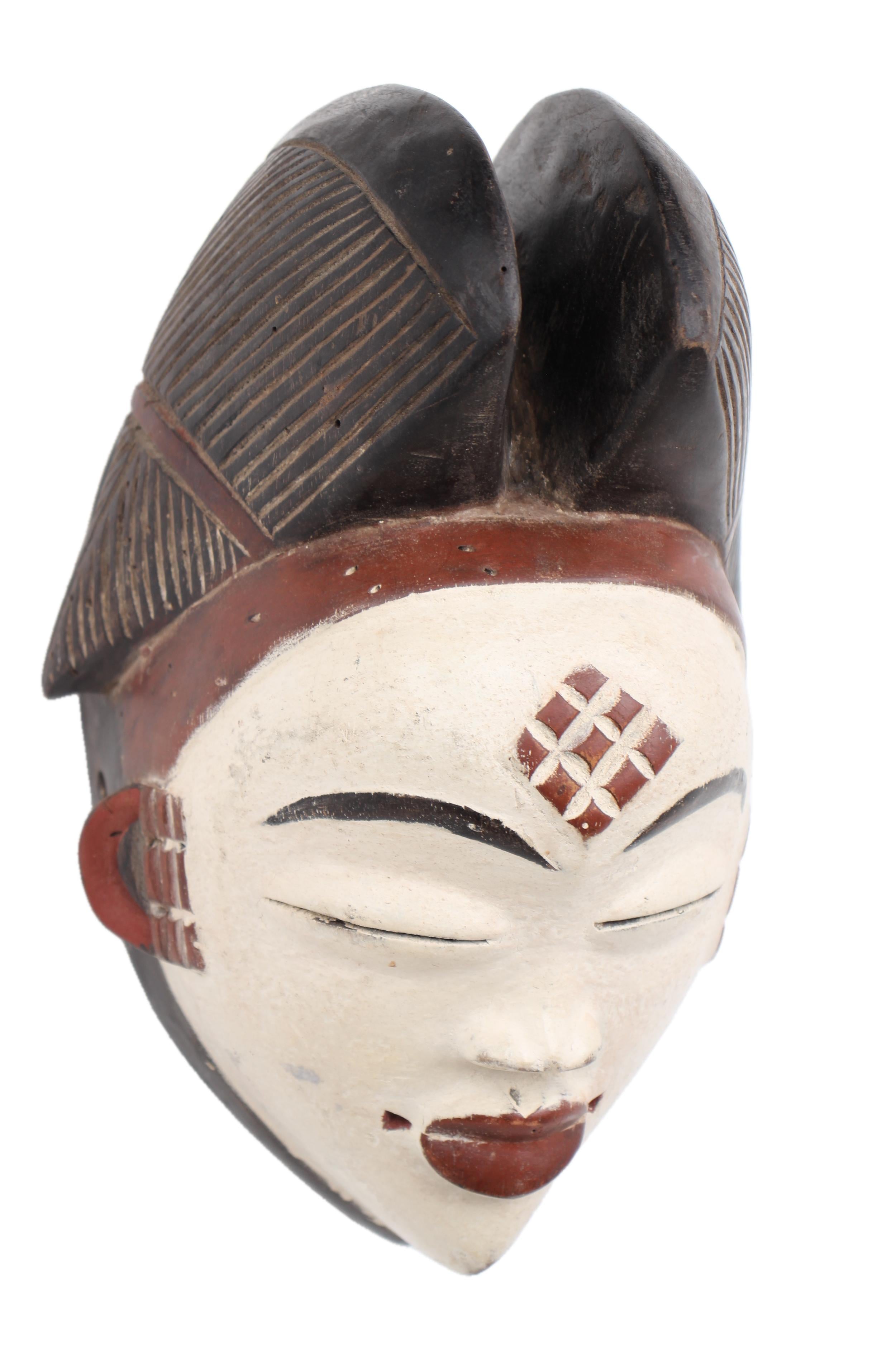 Punu Tribe Wooden Mask ~11.8" Tall - New 2025 - West African Artifacts