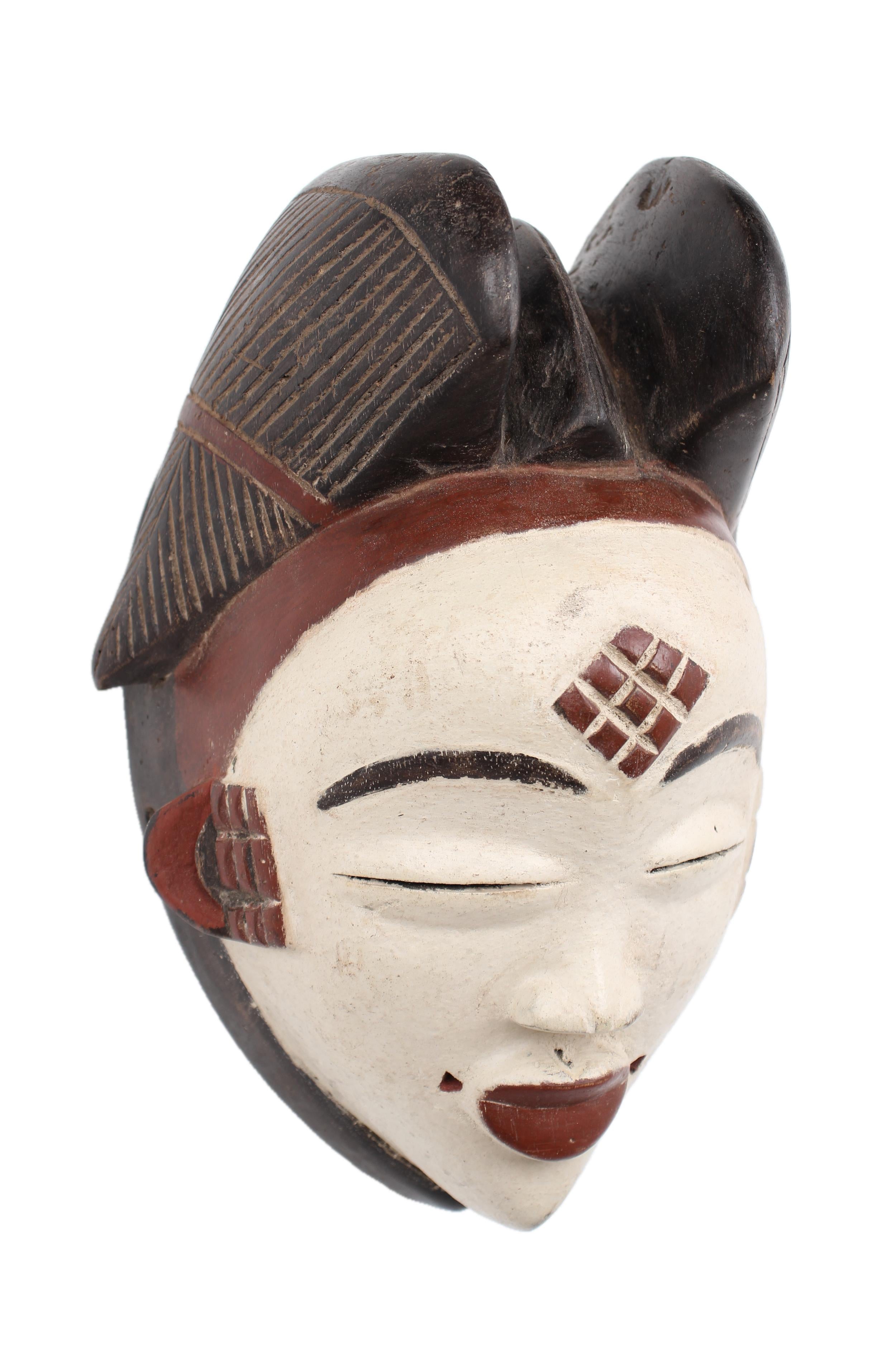 Punu Tribe Wooden Mask ~11.8" Tall - New 2025