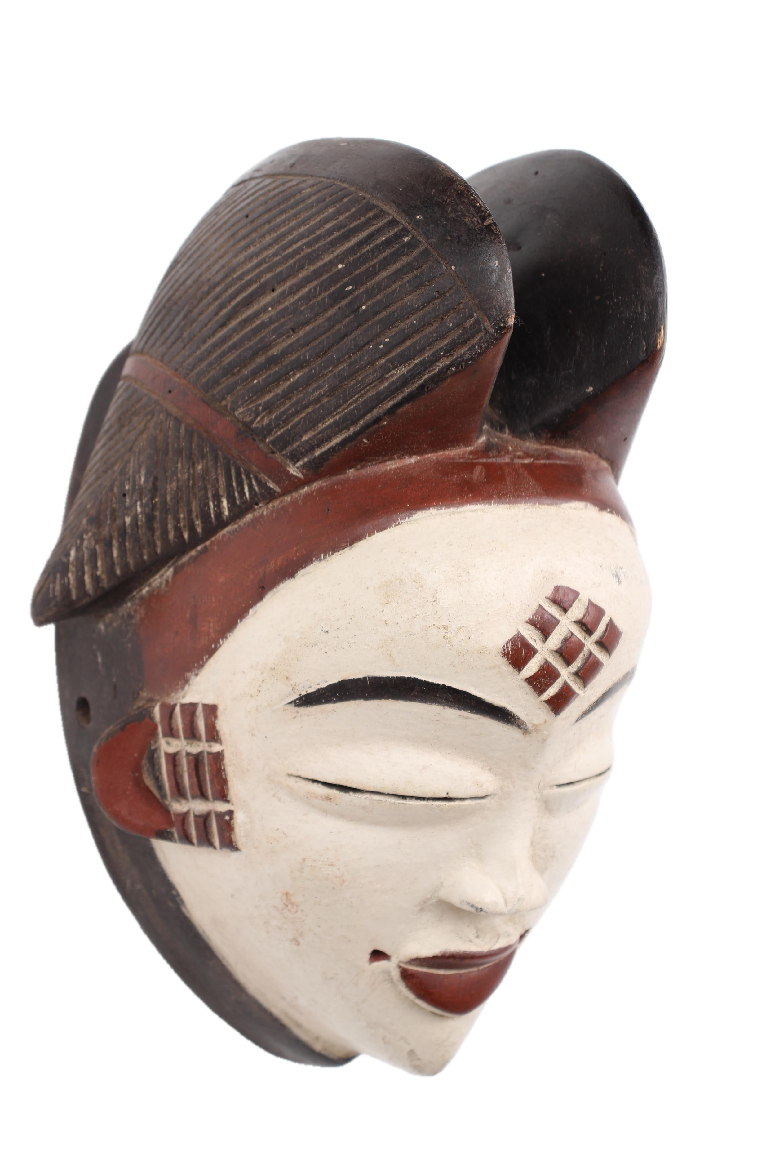 Punu Tribe Wooden Mask ~11.8" Tall - New 2025