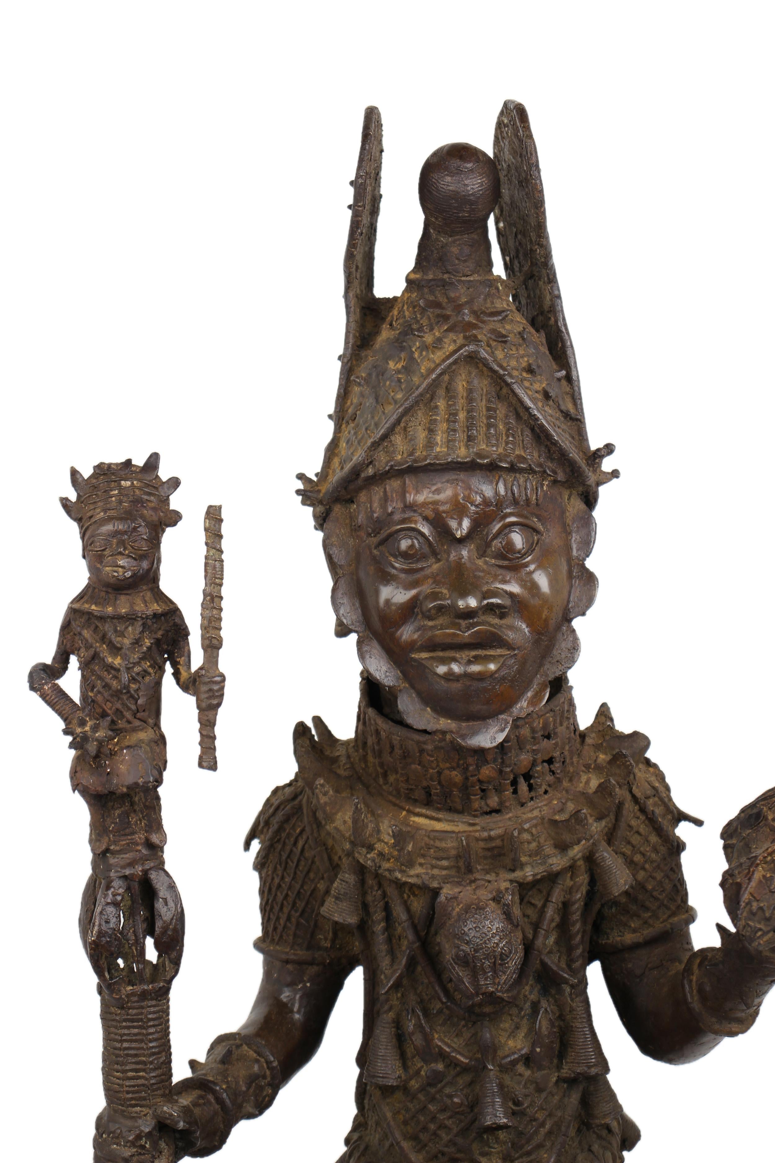 Edo Tribe Benin Bronze Male Statues ~41.3" Tall - New 2025 - West African Artifacts