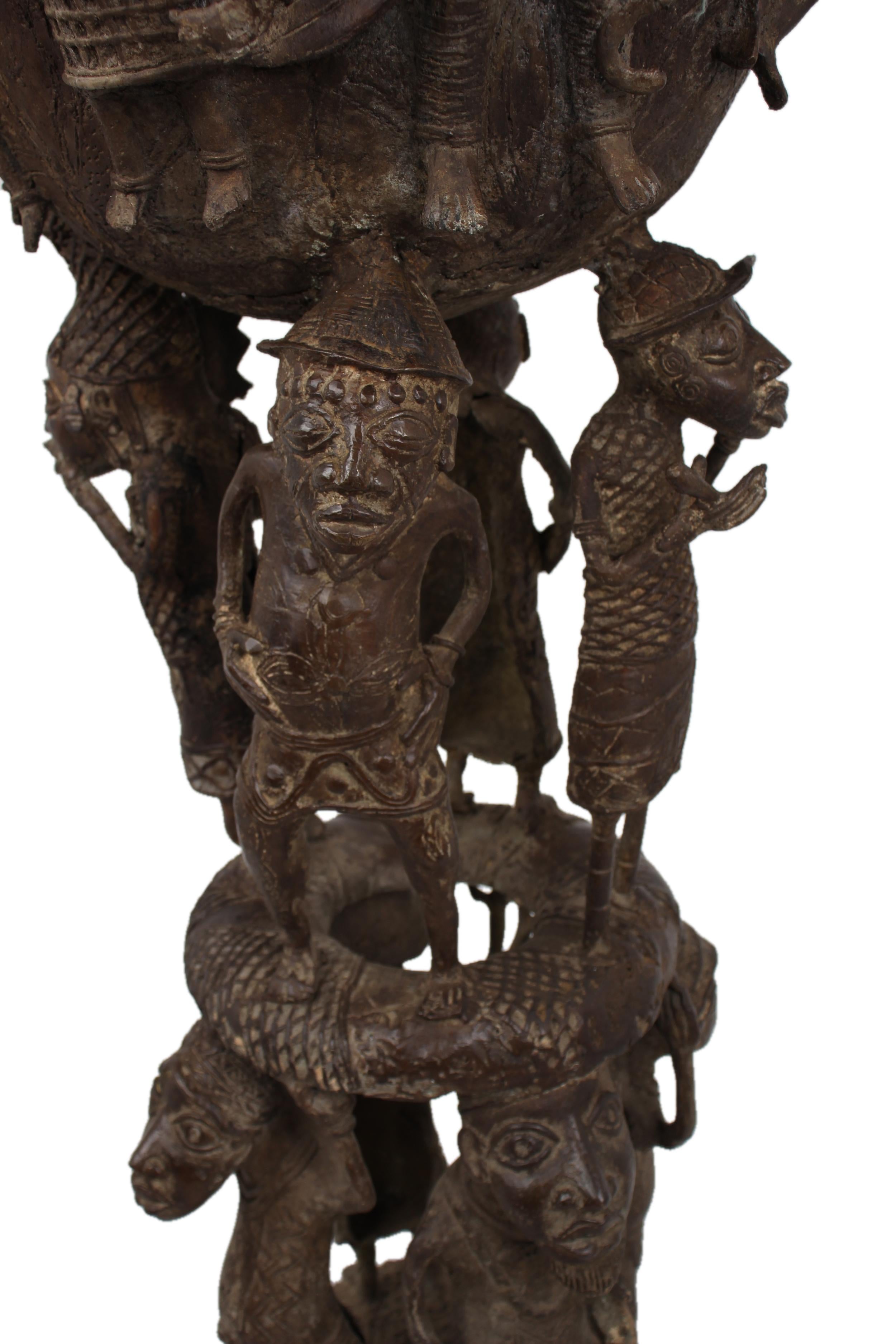 Yoruba Tribe Antique Bronze Pot/Vessel ~61.8" Tall - New 2025 - West African Artifacts