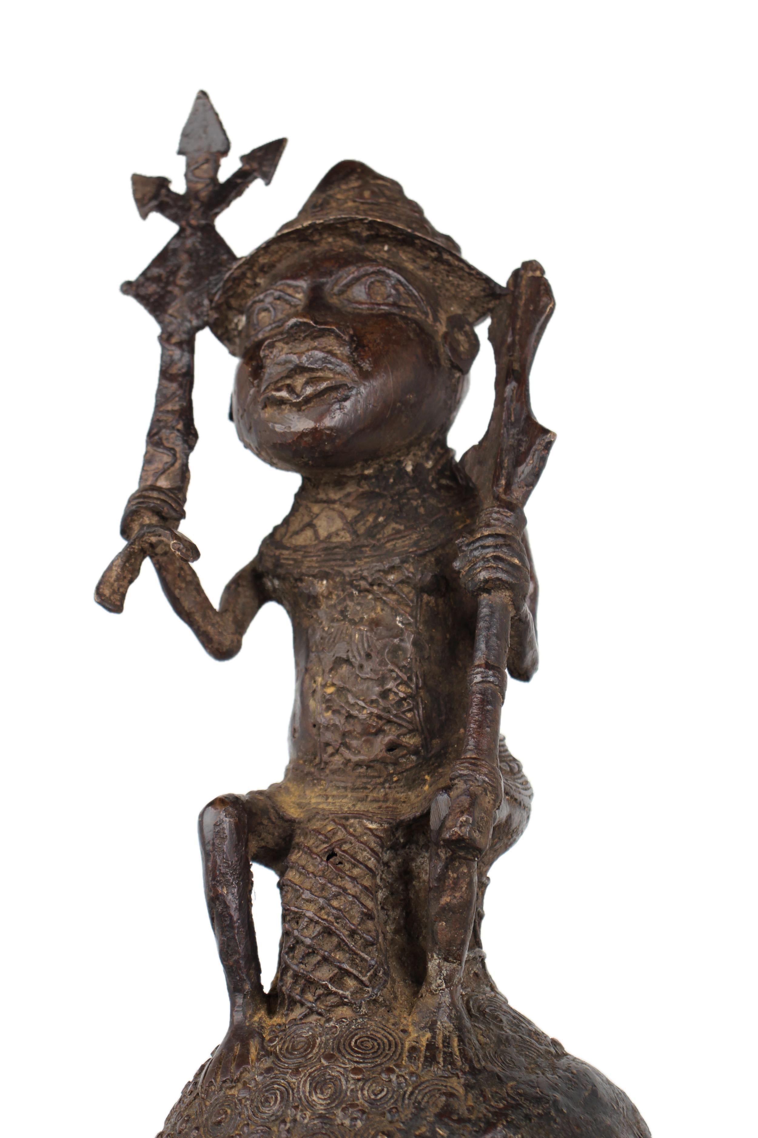 Yoruba Tribe Antique Bronze Pot/Vessel ~61.8" Tall - New 2025 - West African Artifacts