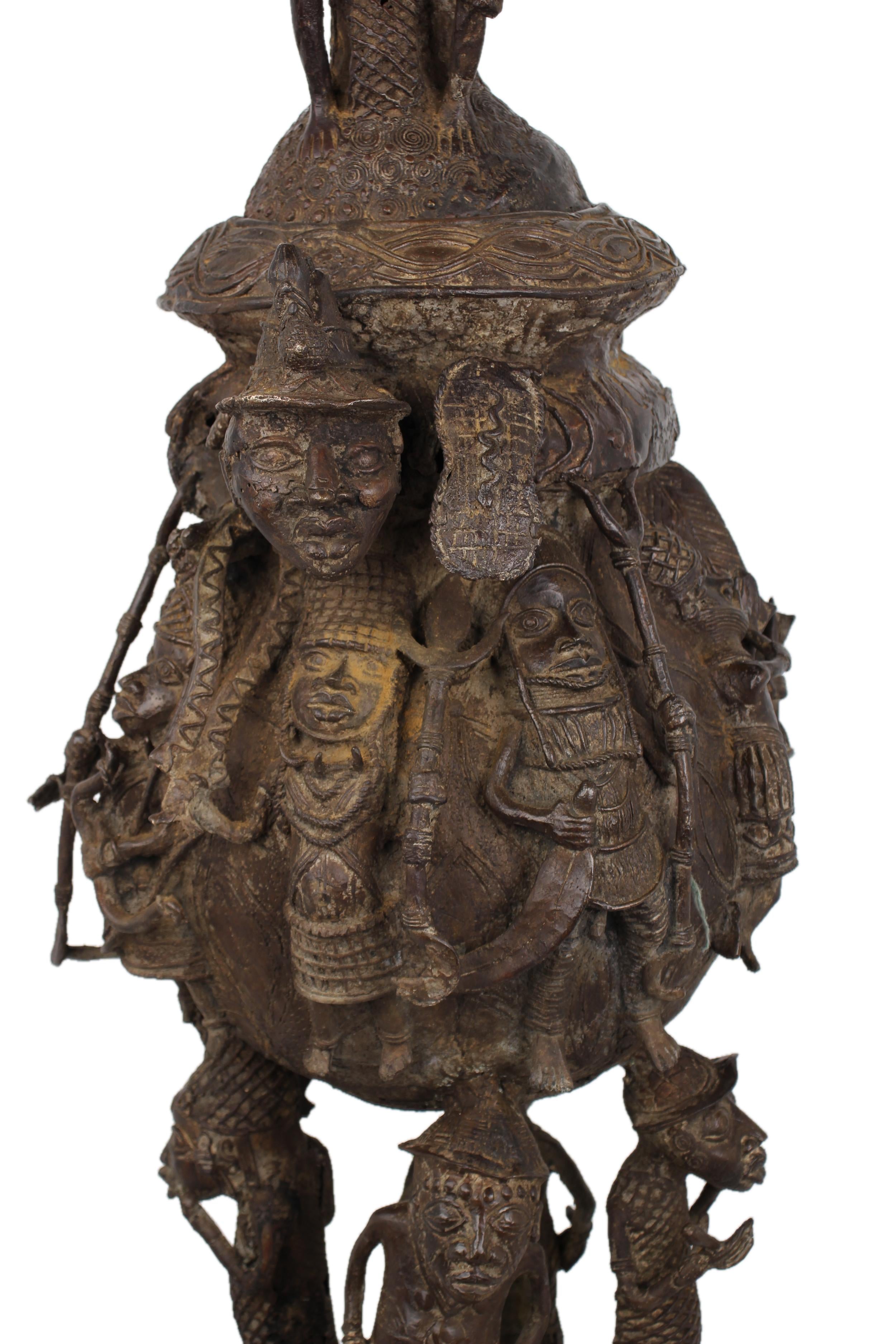 Yoruba Tribe Antique Bronze Pot/Vessel ~61.8" Tall - New 2025 - West African Artifacts