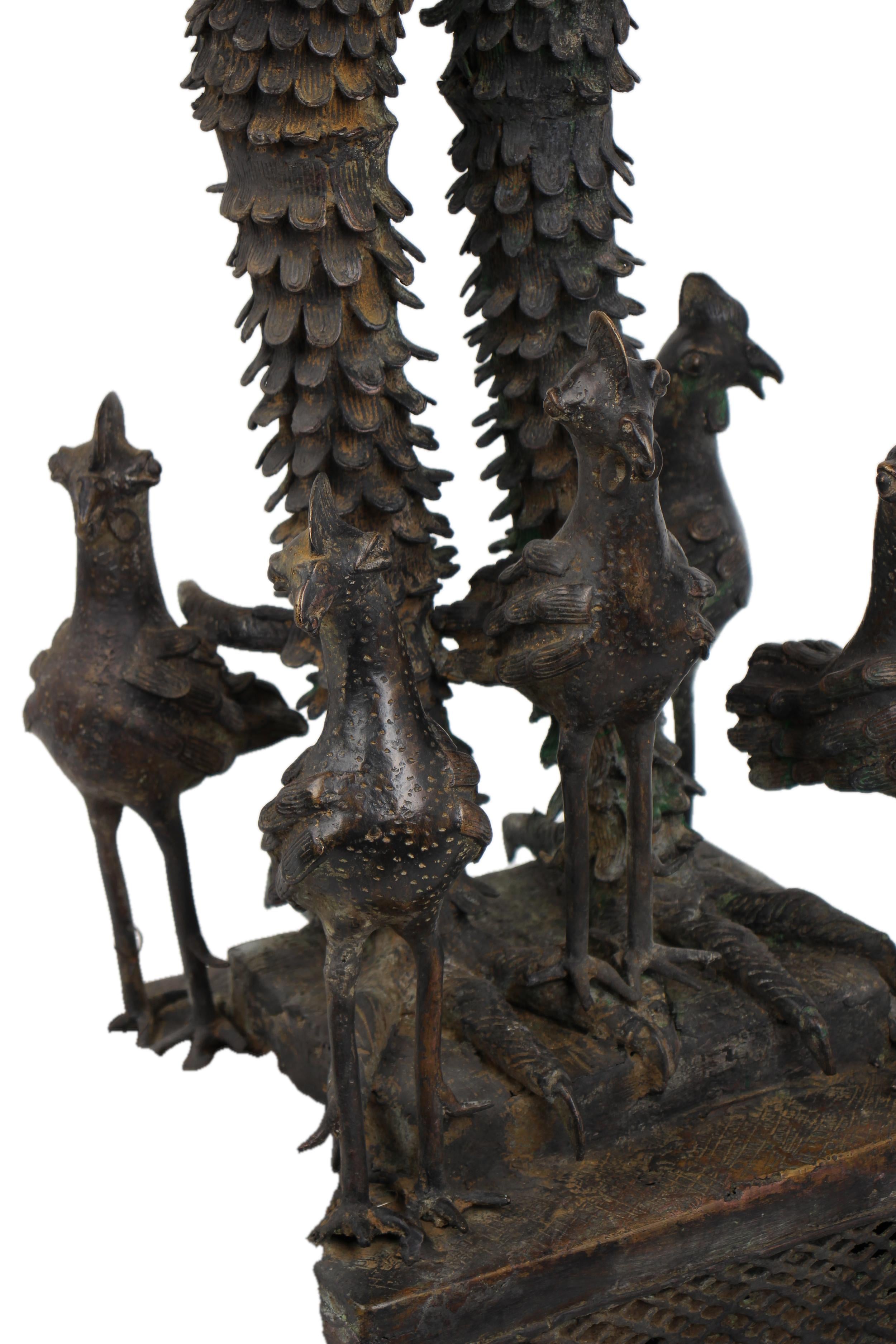 Yoruba Tribe Bronze Chicken ~51.6" Tall - New 2025 - West African Artifacts