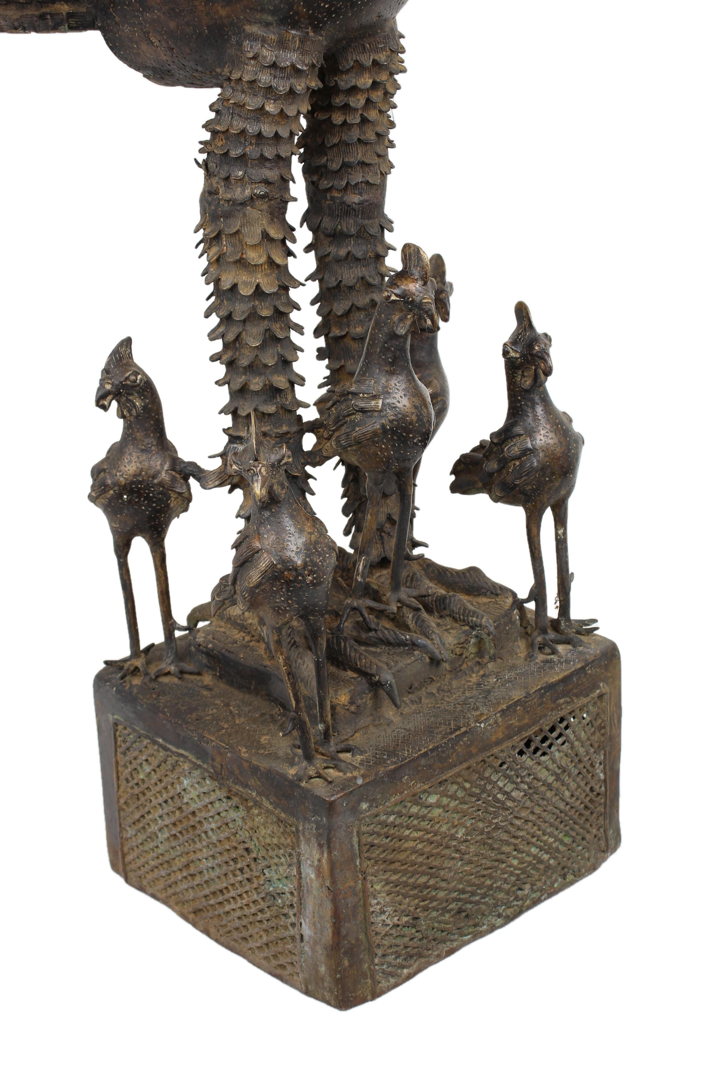Yoruba Tribe Bronze Chicken ~51.6" Tall - New 2025