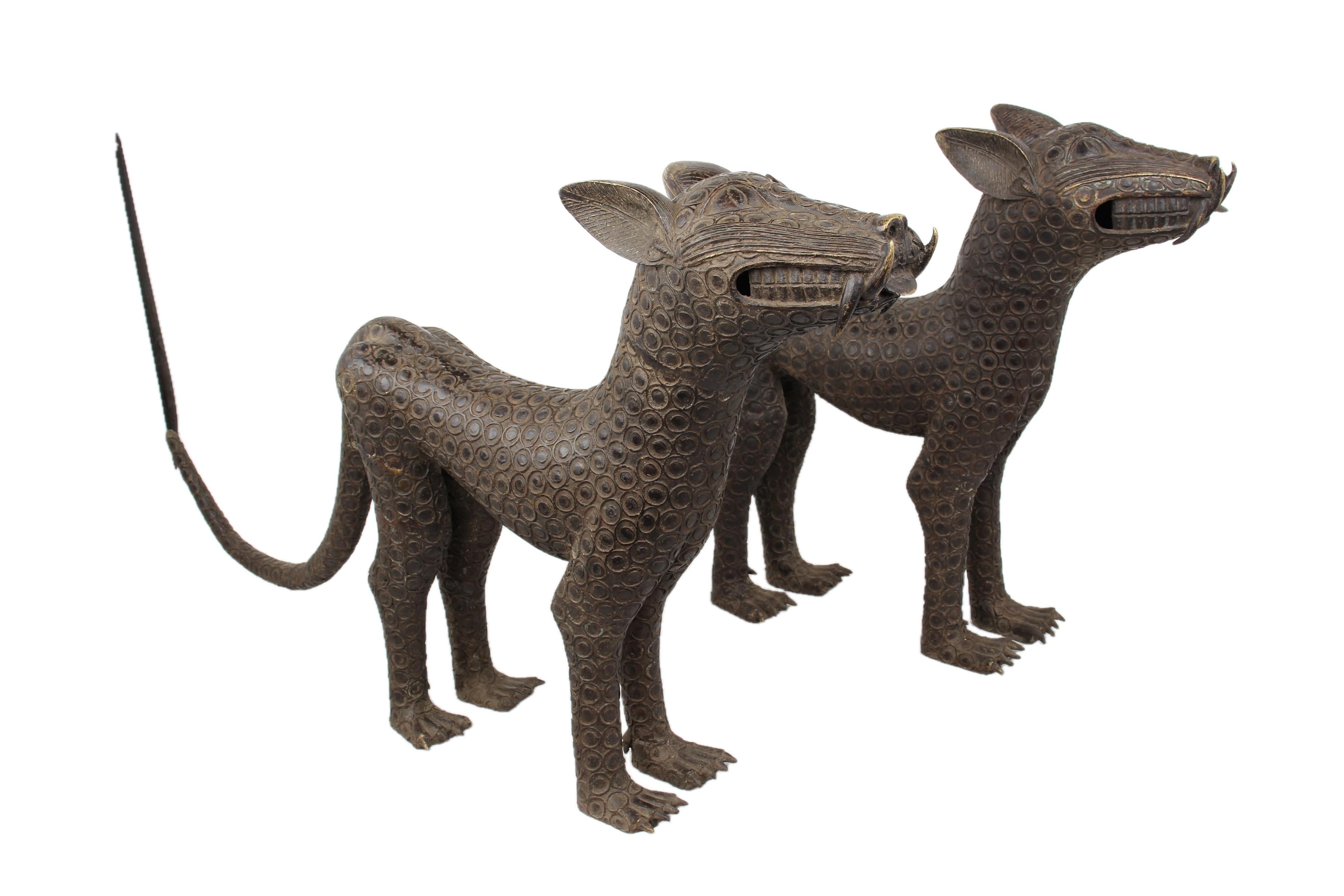 Edo Tribe Benin Bronze Leopard ~29.9" Tall - New 2025