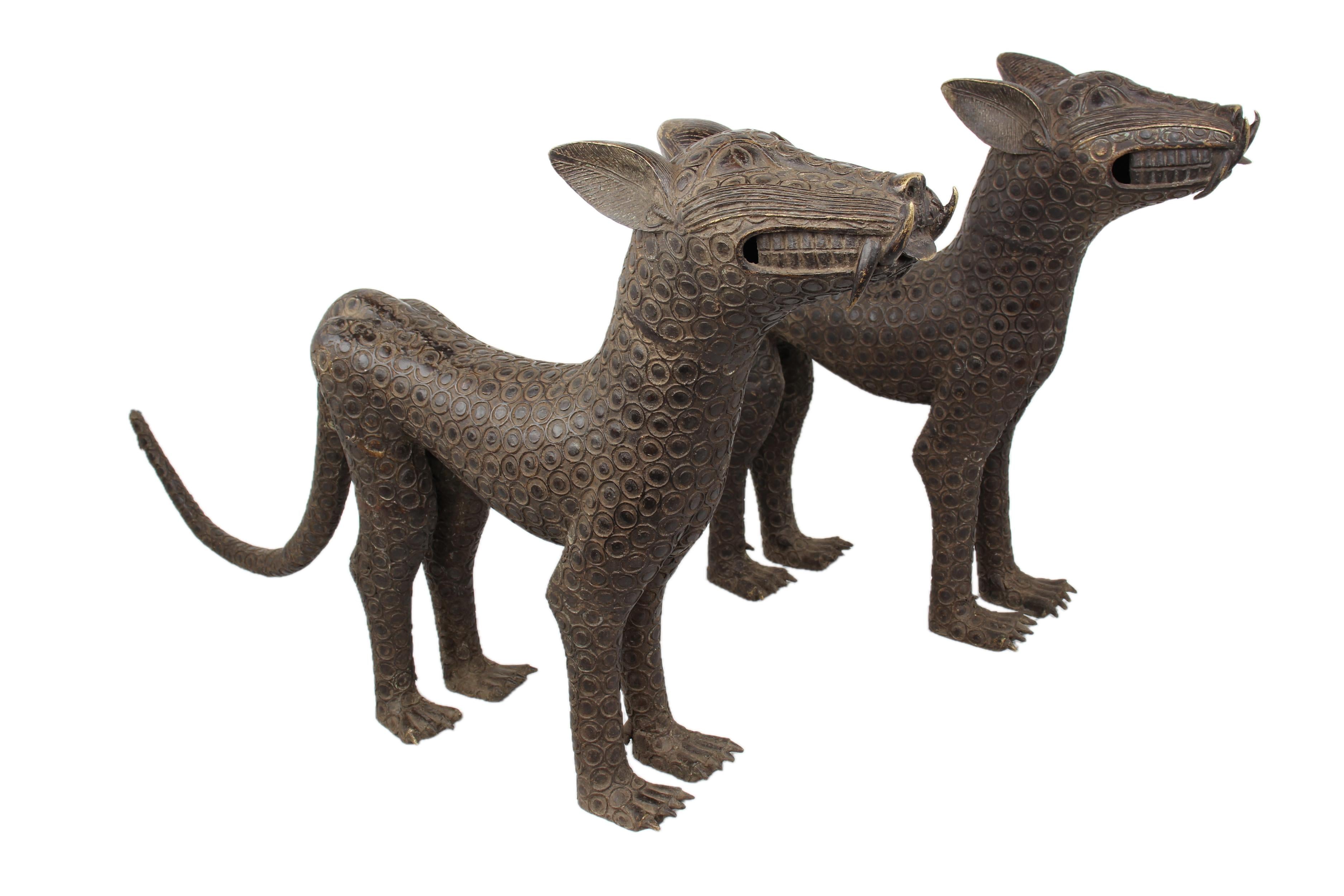 Edo Tribe Benin Bronze Leopard ~29.9" Tall - New 2025