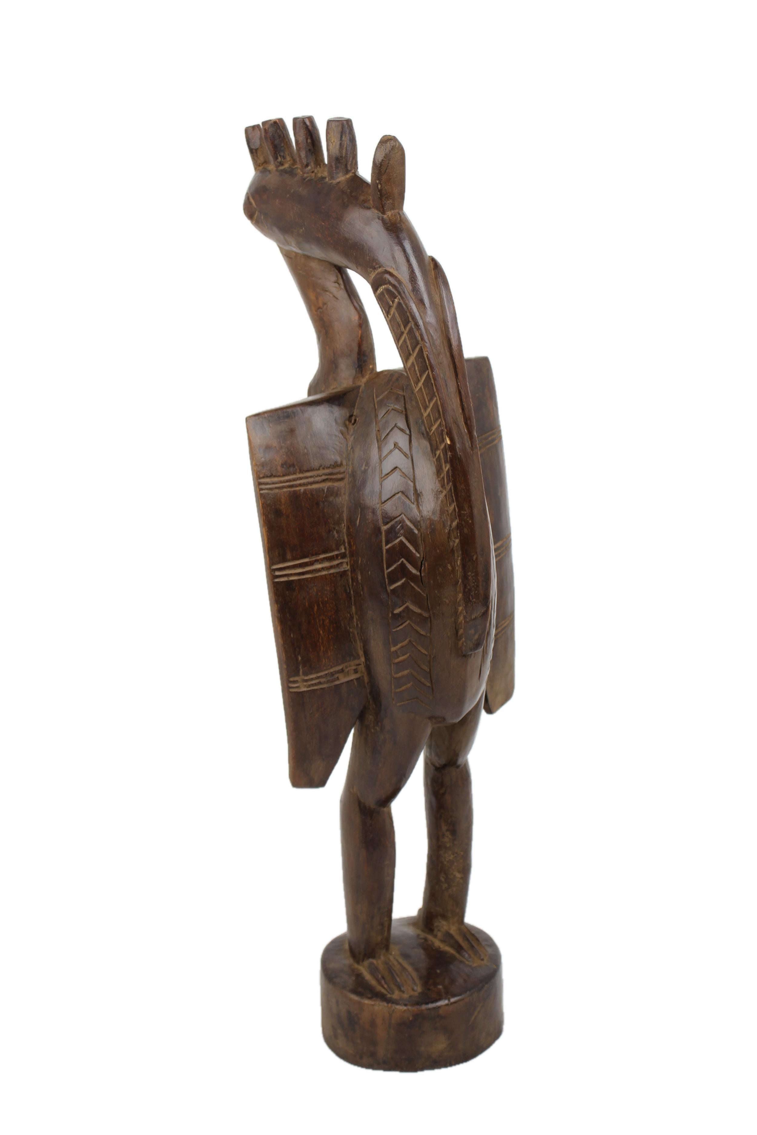 Senufo Tribe Wooden Bird ~28.7" Tall - New 2025
