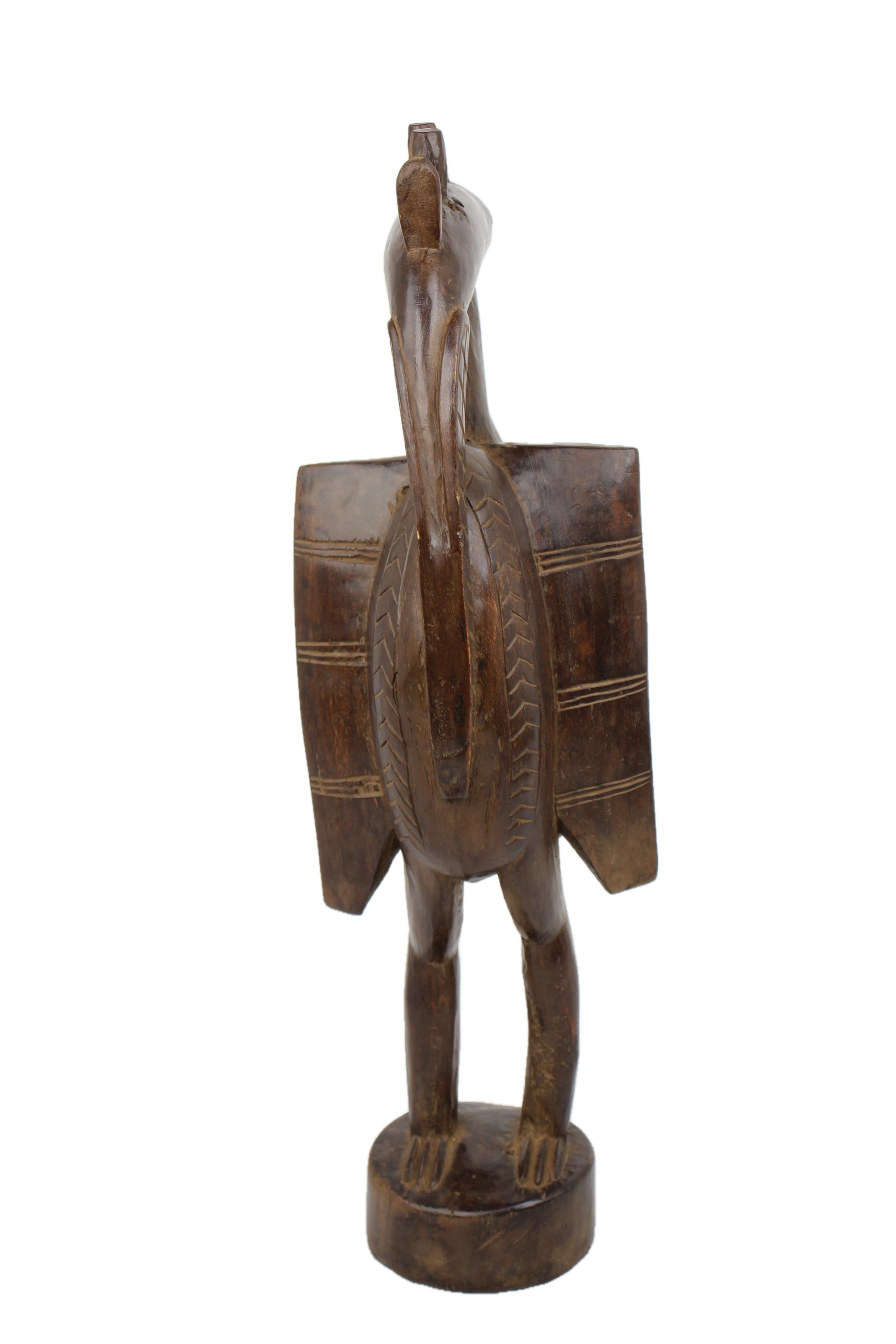Senufo Tribe Wooden Bird ~28.7" Tall - New 2025