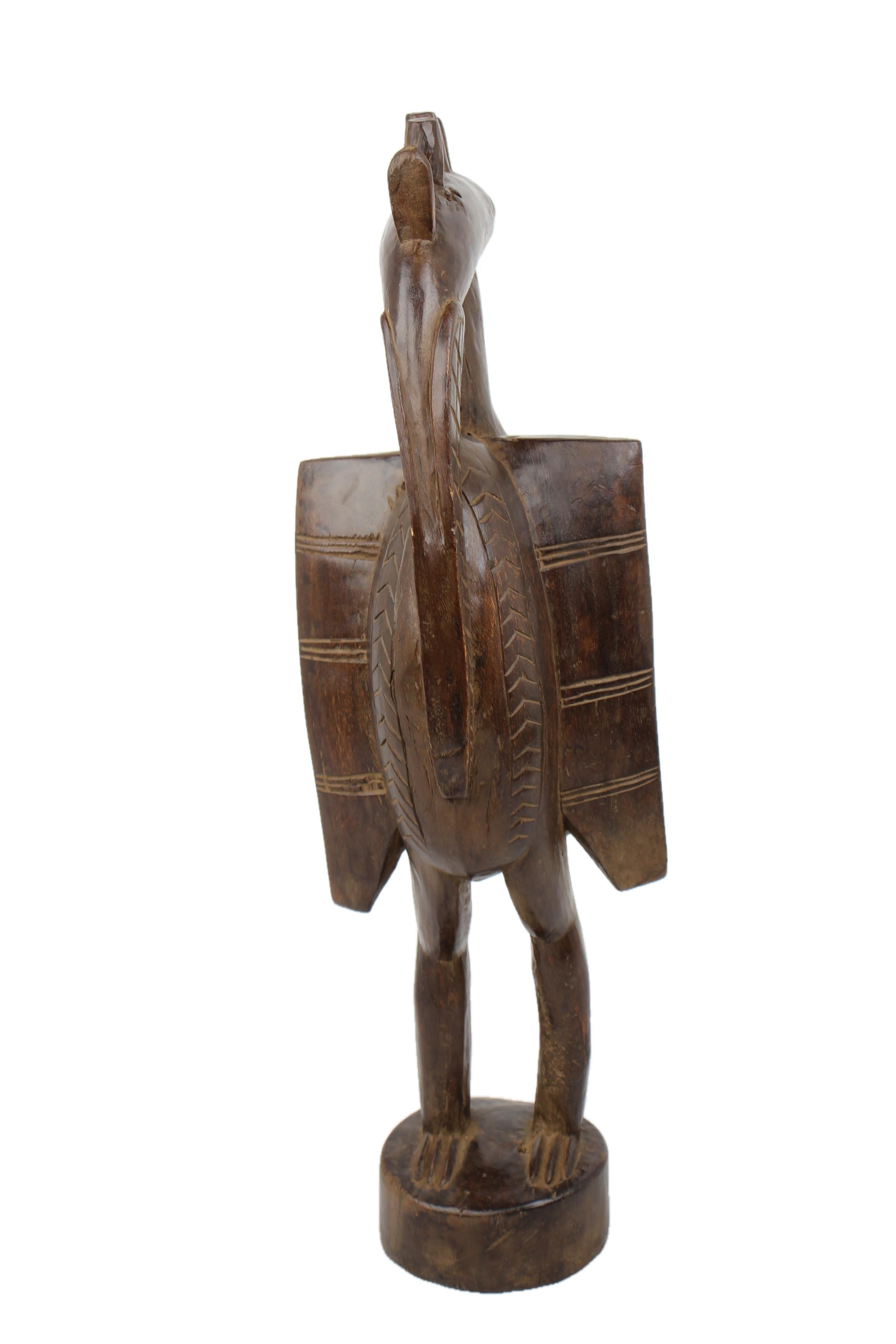Senufo Tribe Wooden Bird ~28.7" Tall - New 2025
