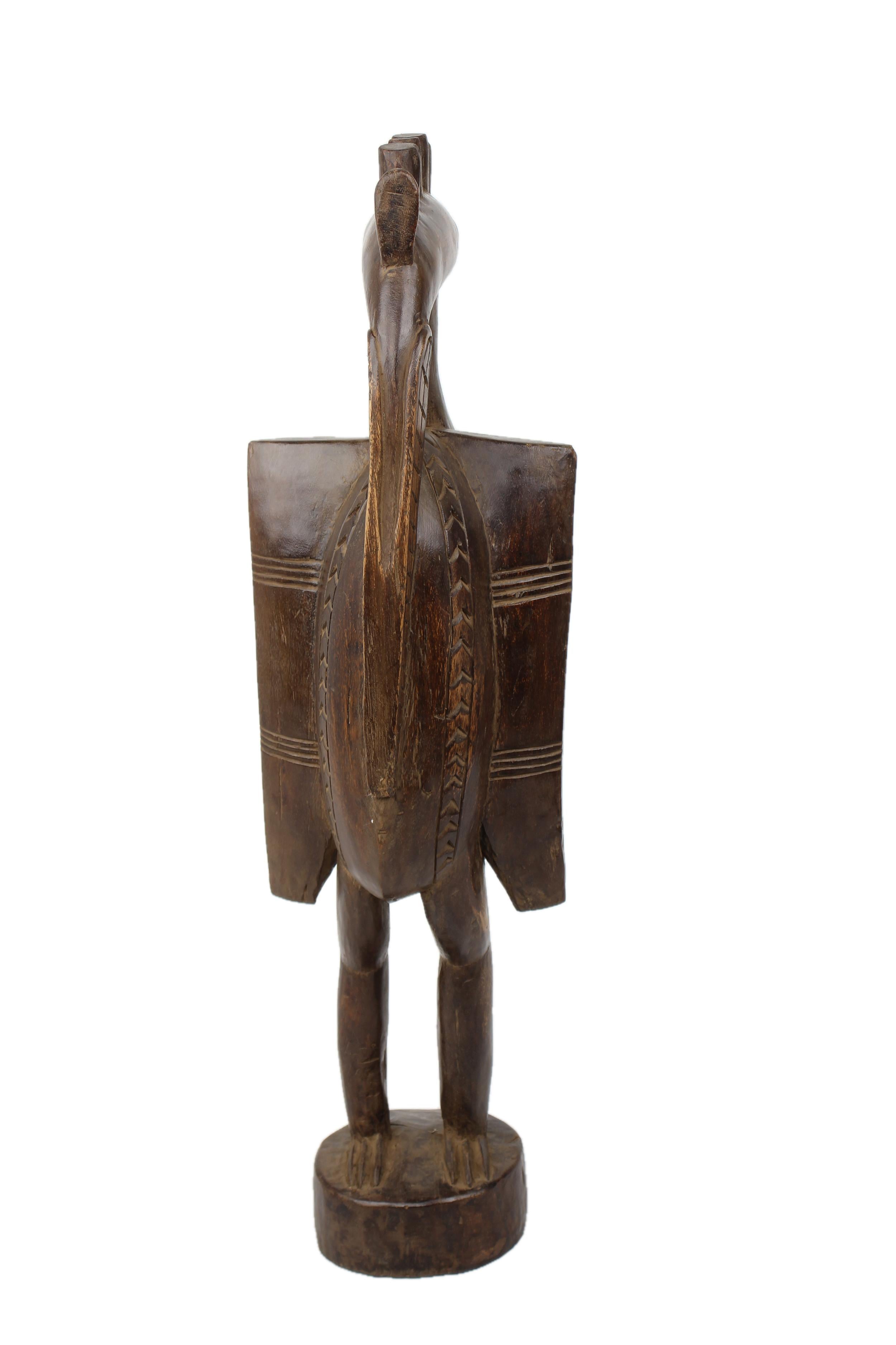 Senufo Tribe Wooden Bird ~28.7" Tall - New 2025