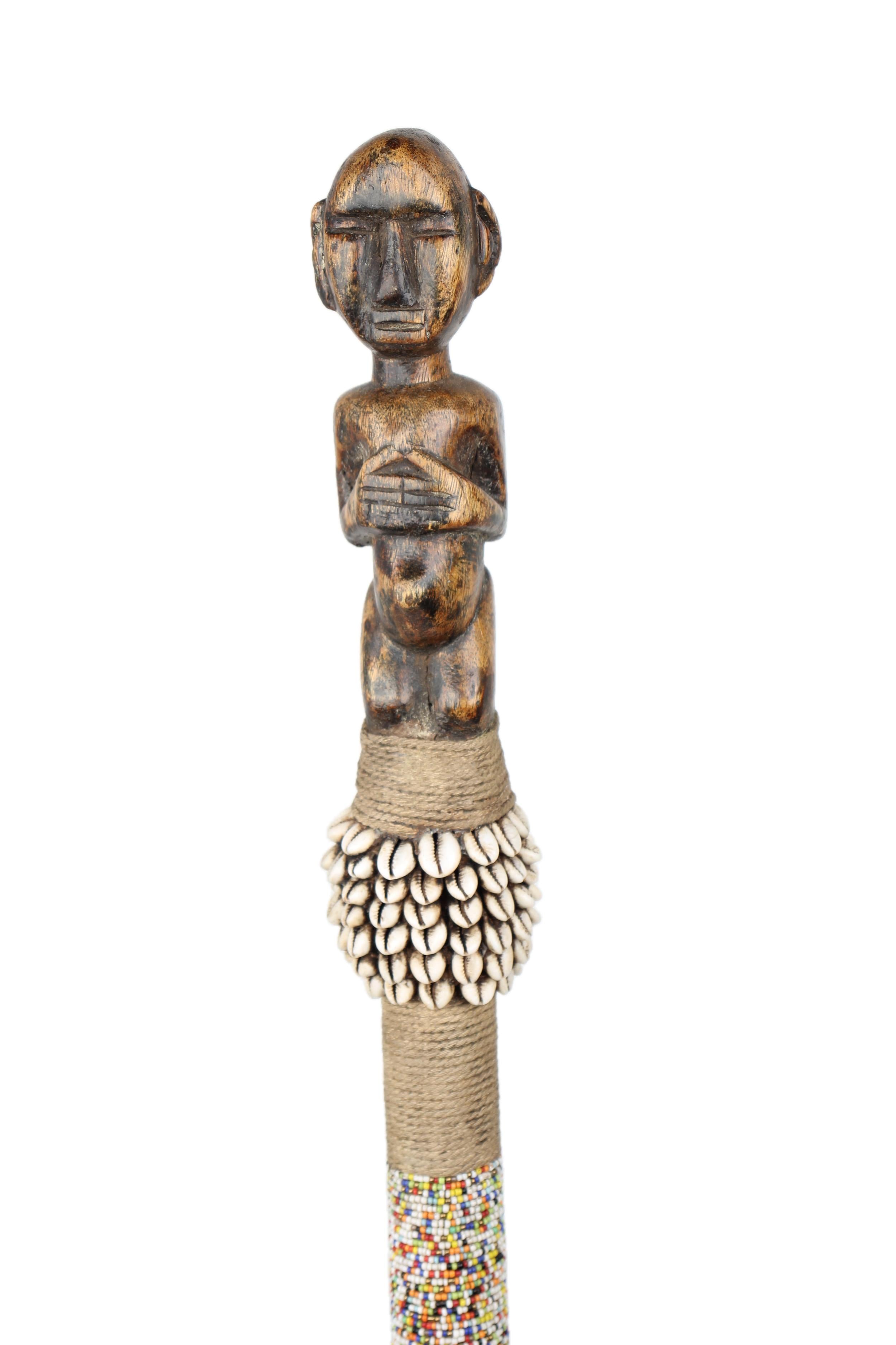 Fang Tribe Walking Stick ~45.7" Tall - New 2025 - Beaded Artifacts