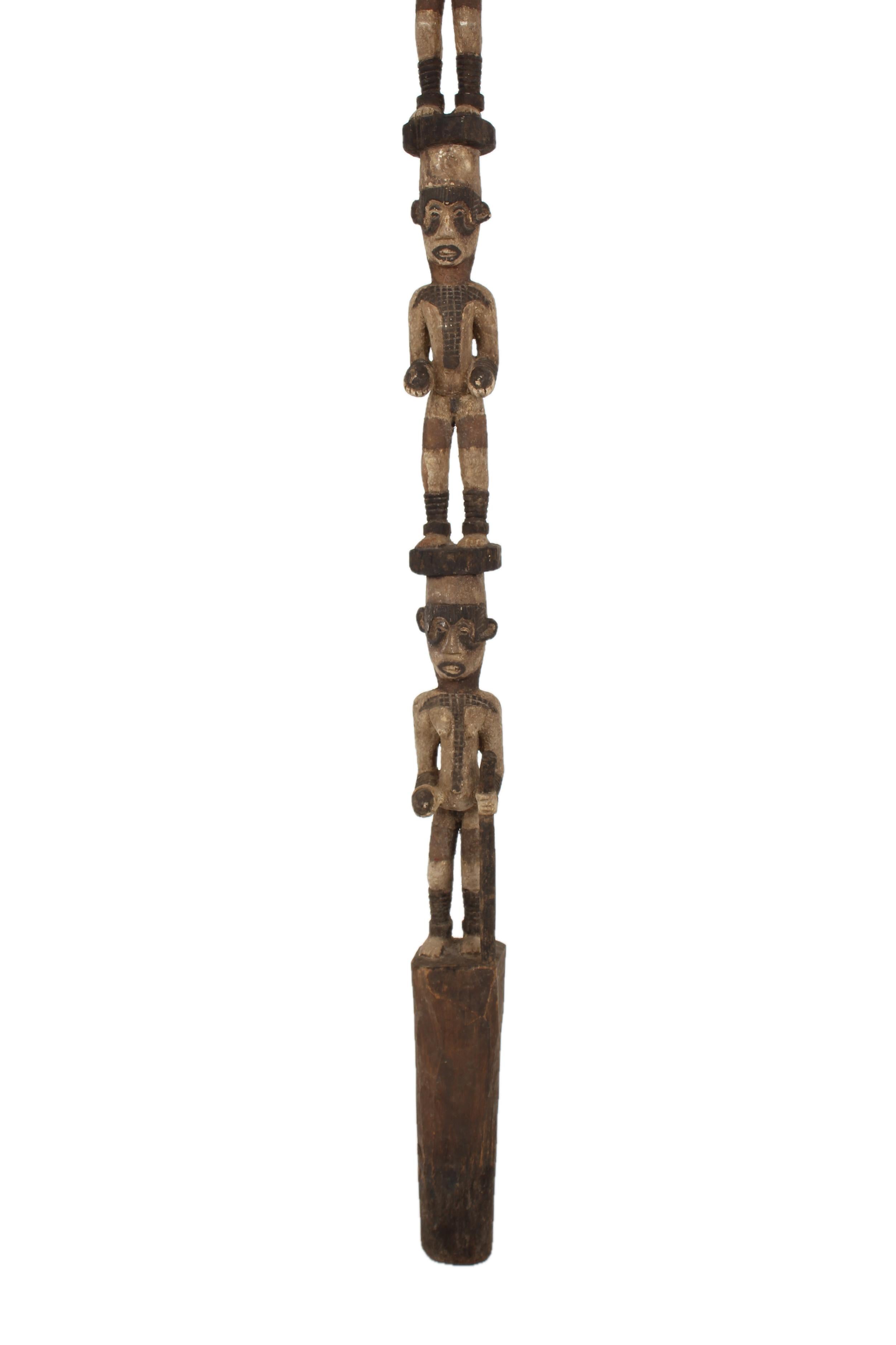 Igbo/Ibo Tribe Wooden Post ~79.5" Tall - New 2025 - West African Artifacts