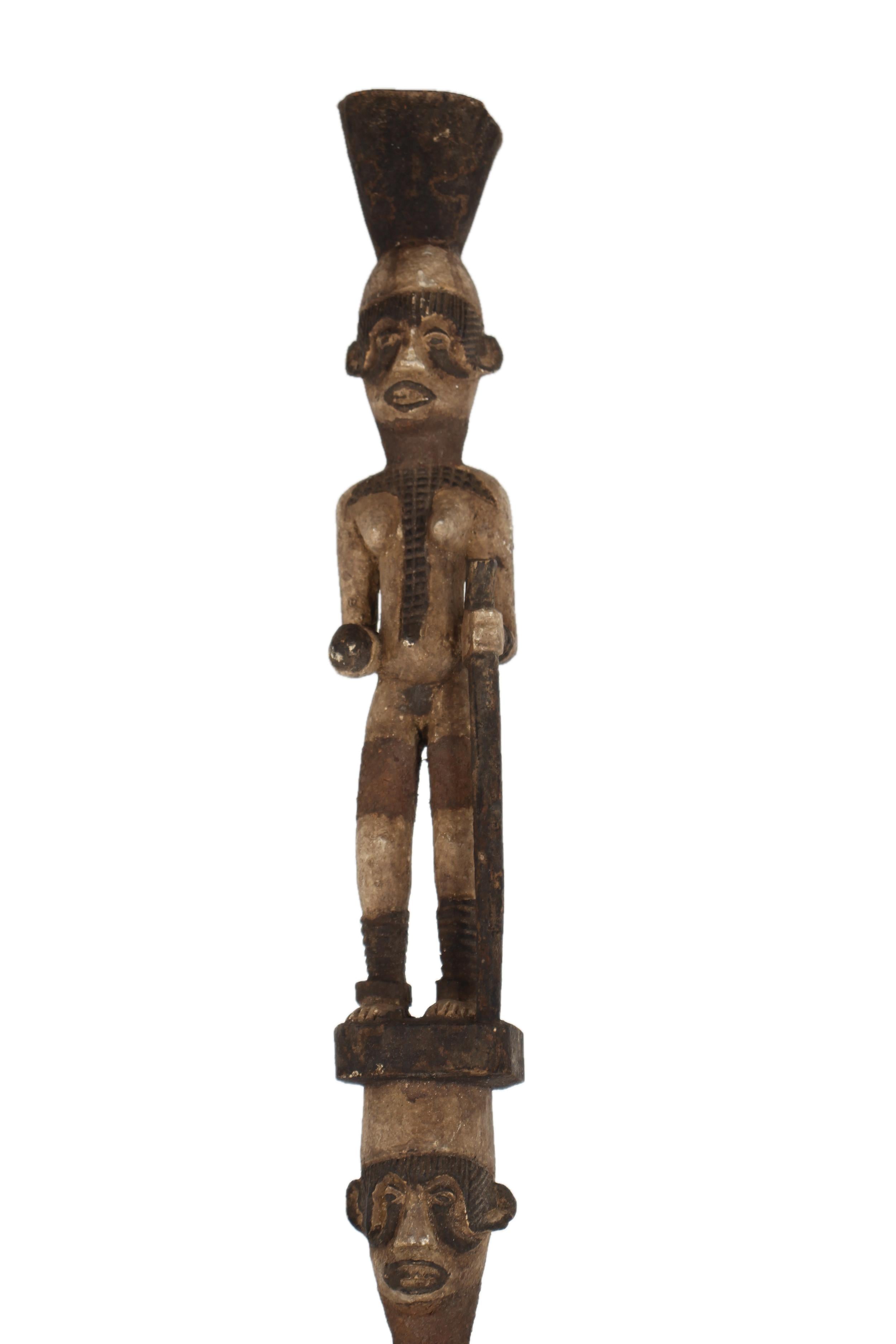 Igbo/Ibo Tribe Wooden Post ~79.5" Tall - New 2025 - West African Artifacts