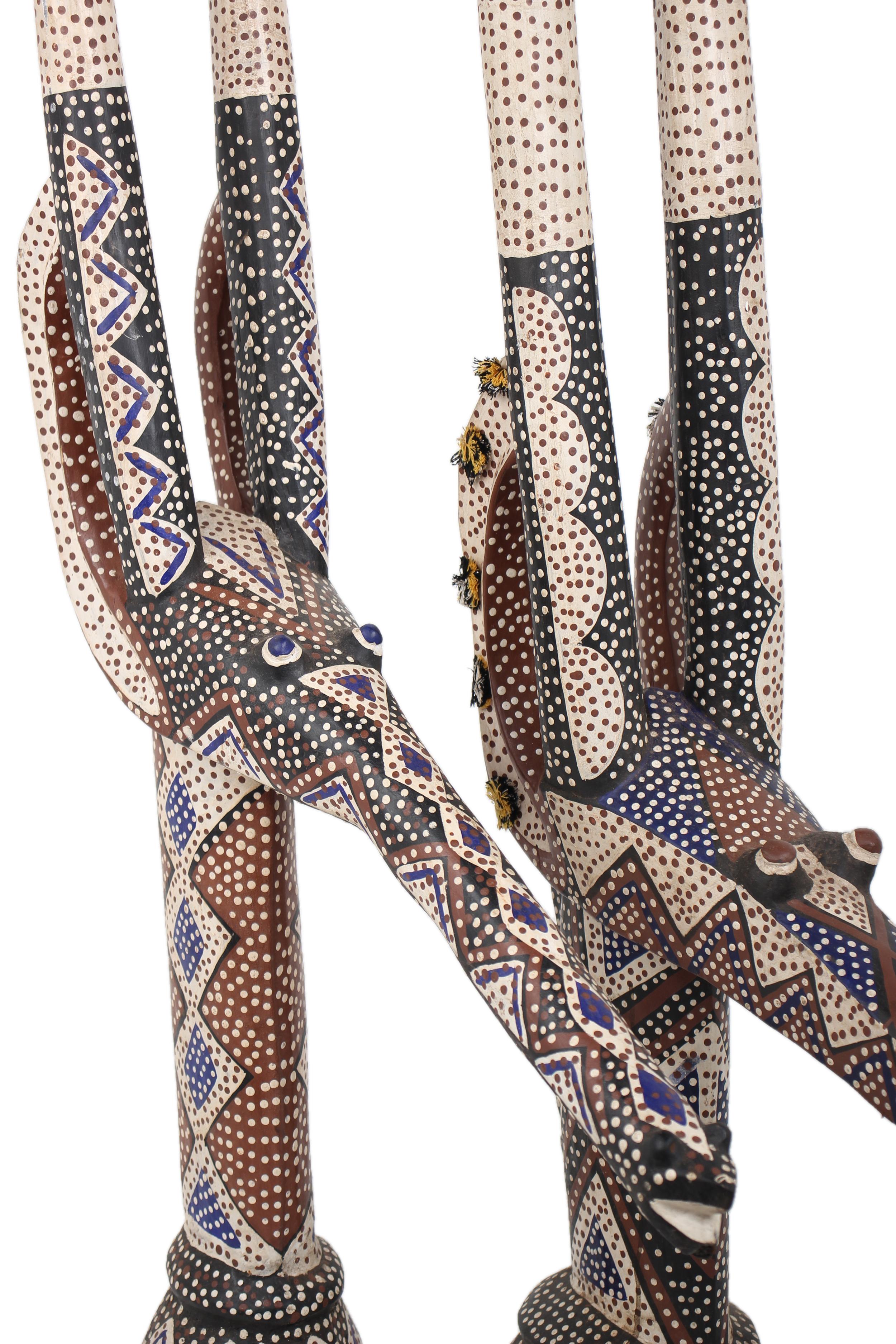 Bambara (Bamana) Tribe Chi Wara Figurine ~57.5" Tall - New 2025 - West African Artifacts