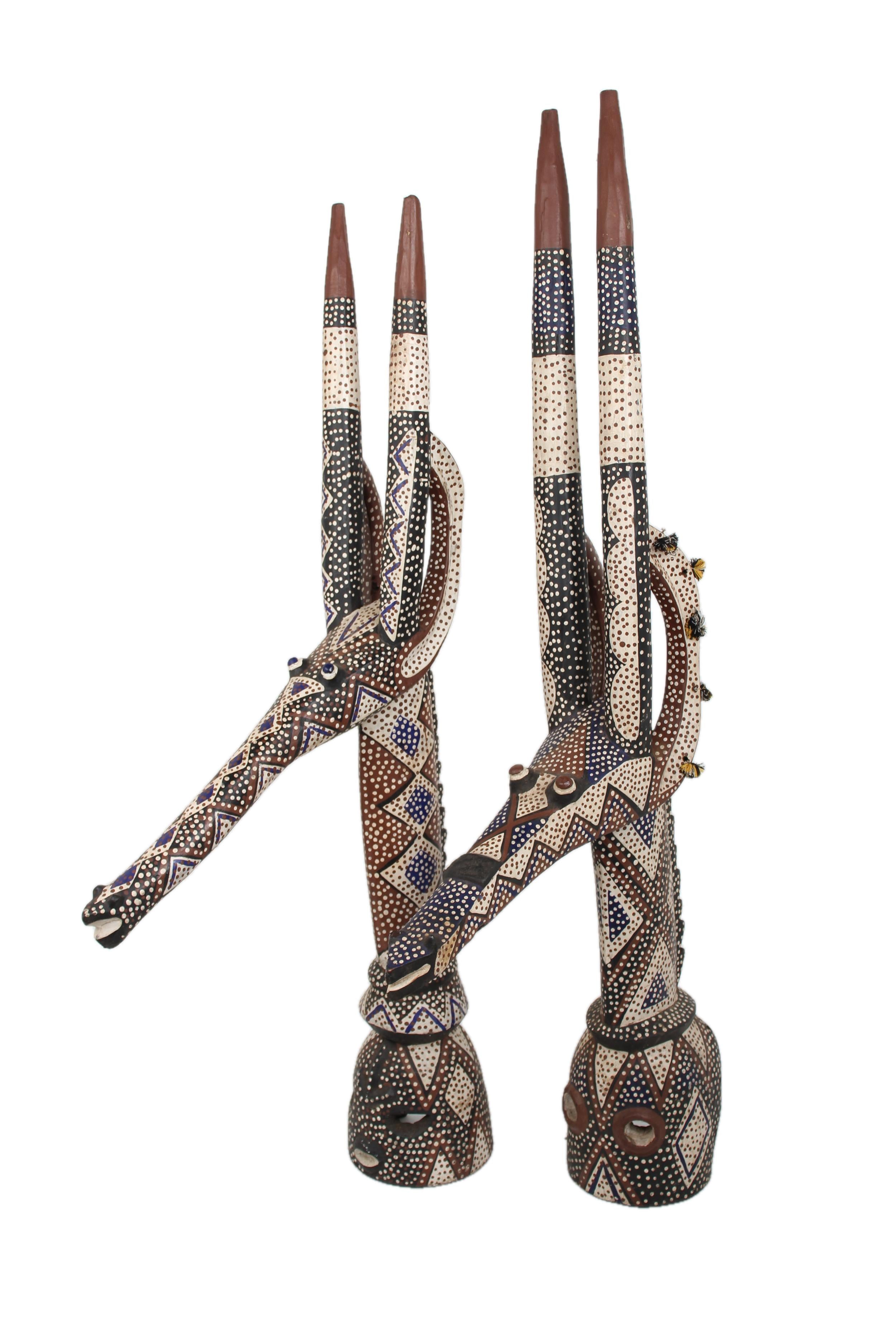 Bambara (Bamana) Tribe Chi Wara Figurine ~57.5" Tall - New 2025 - West African Artifacts