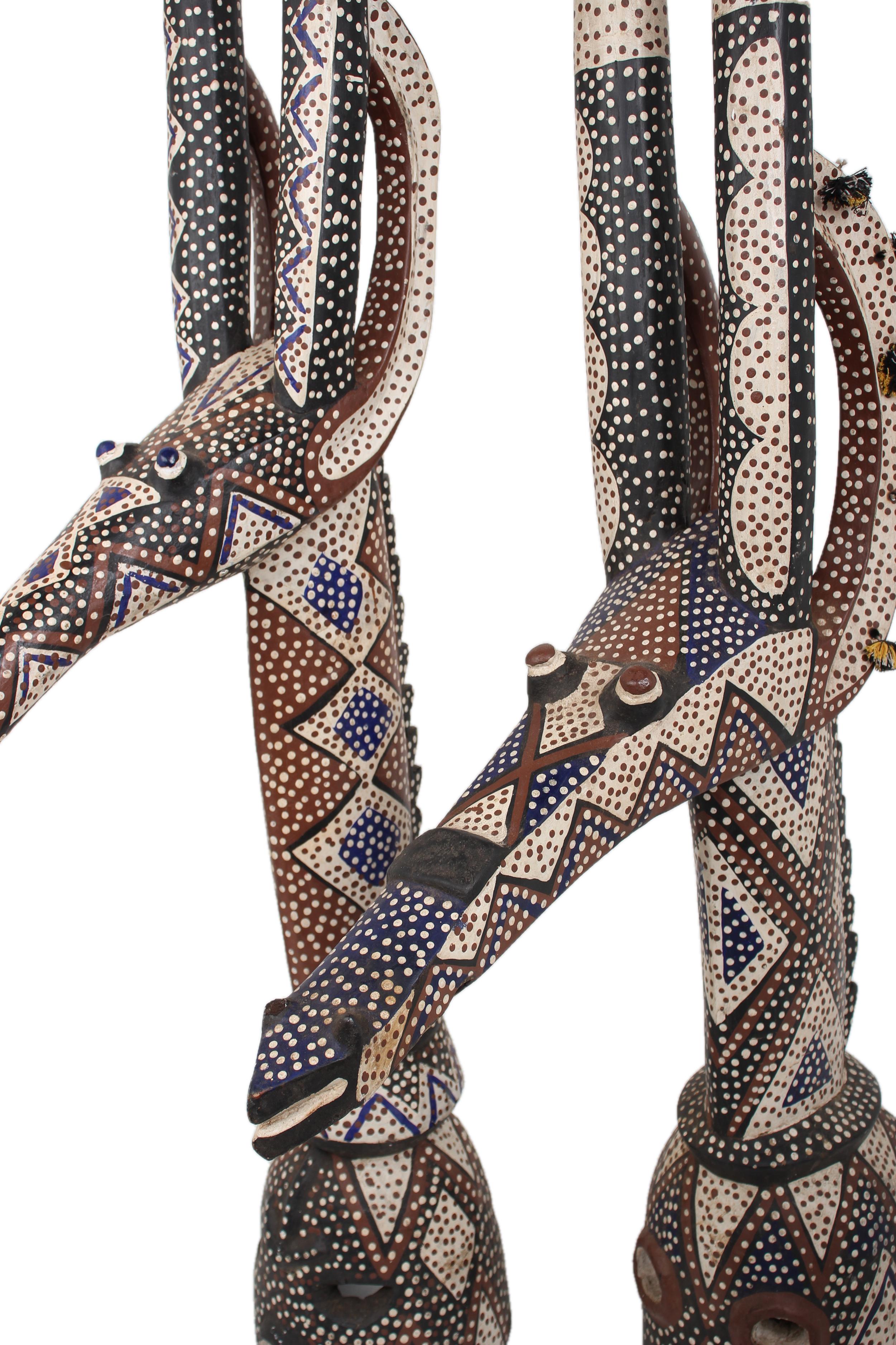 Bambara (Bamana) Tribe Chi Wara Figurine ~57.5" Tall - New 2025 - West African Artifacts