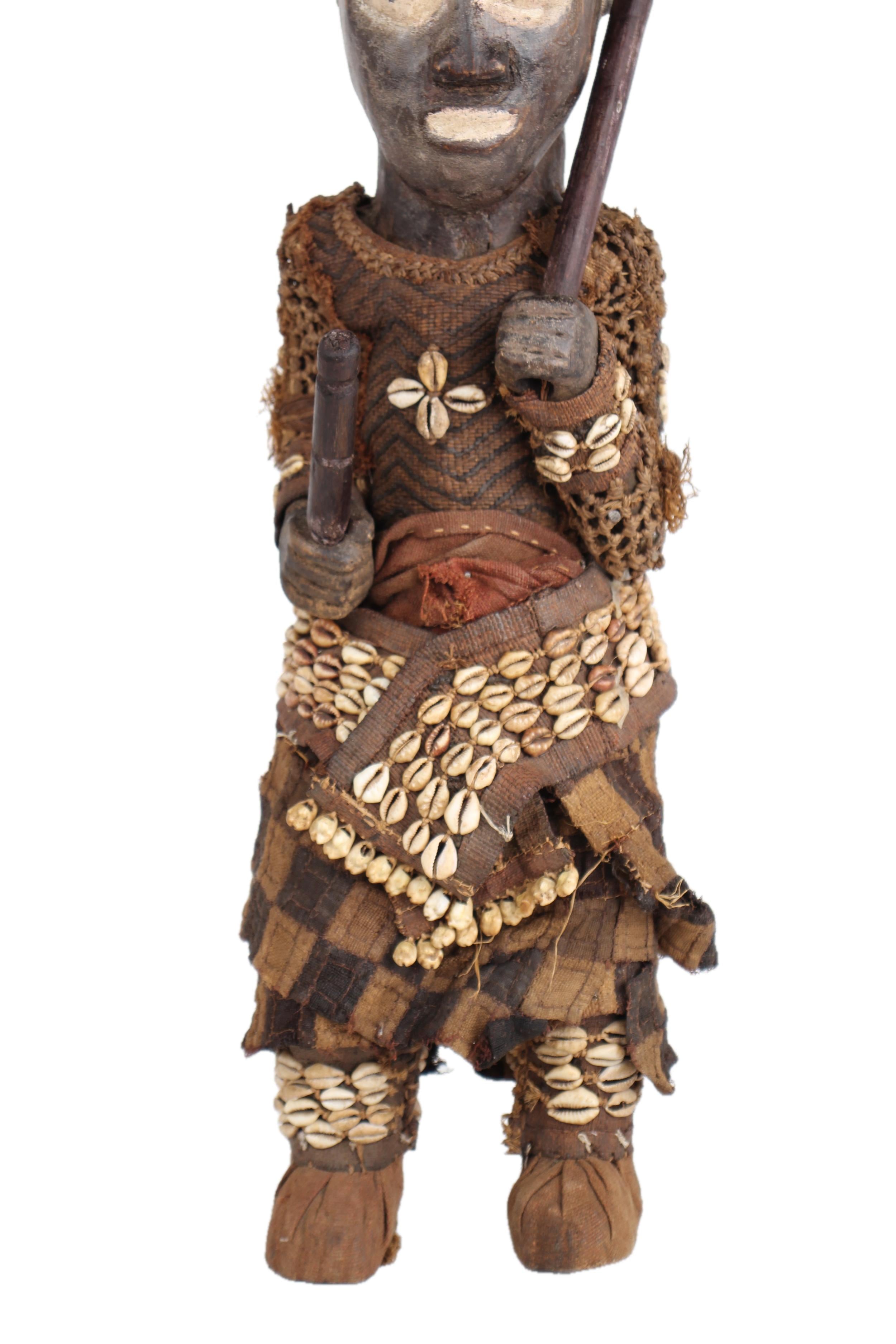 Kuba/Bakuba Tribe Fetish ~23.6" Tall - New 2025 - Wooden and Basket Artifacts