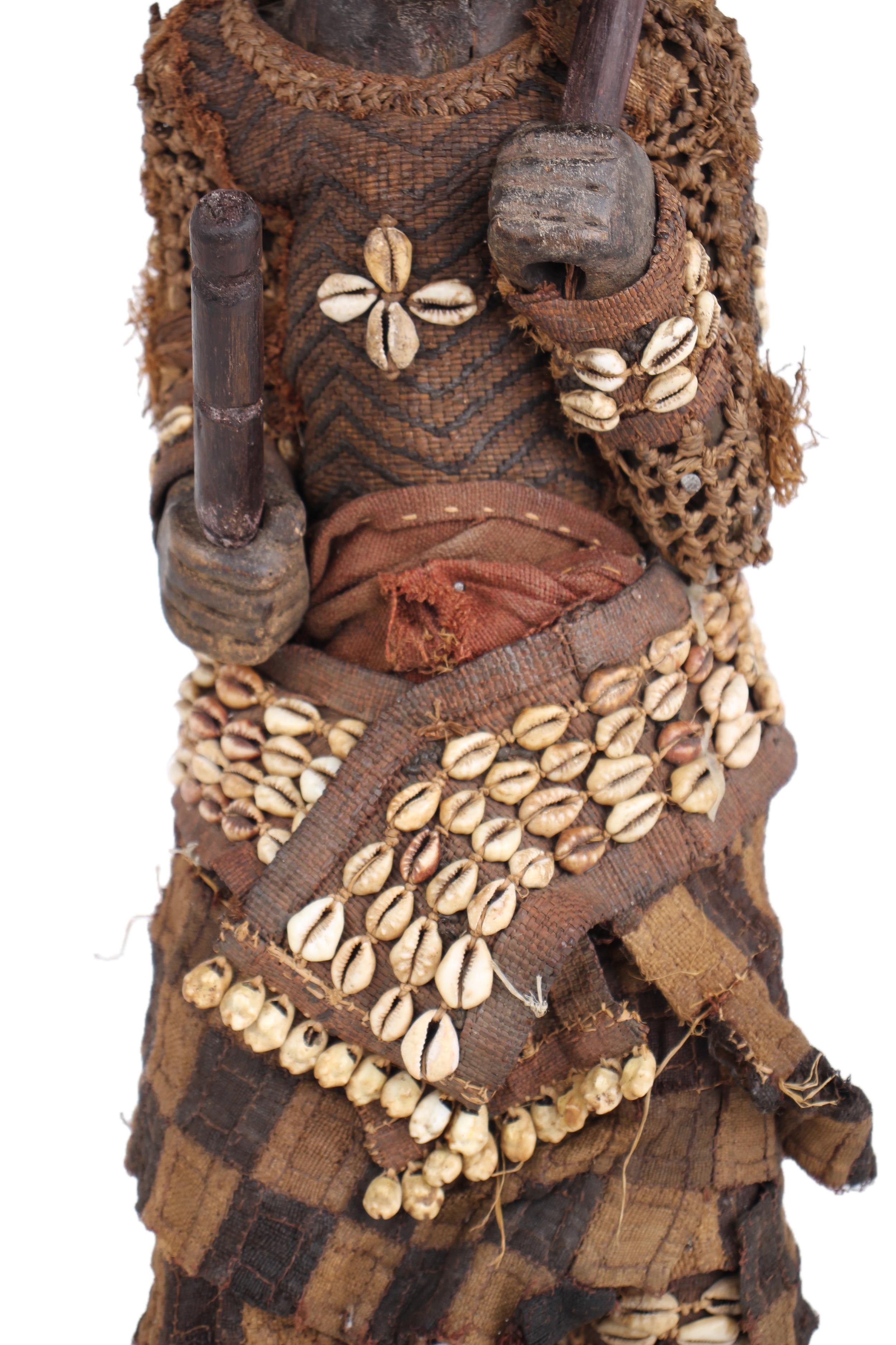 Kuba/Bakuba Tribe Fetish ~23.6" Tall - New 2025 - Wooden and Basket Artifacts