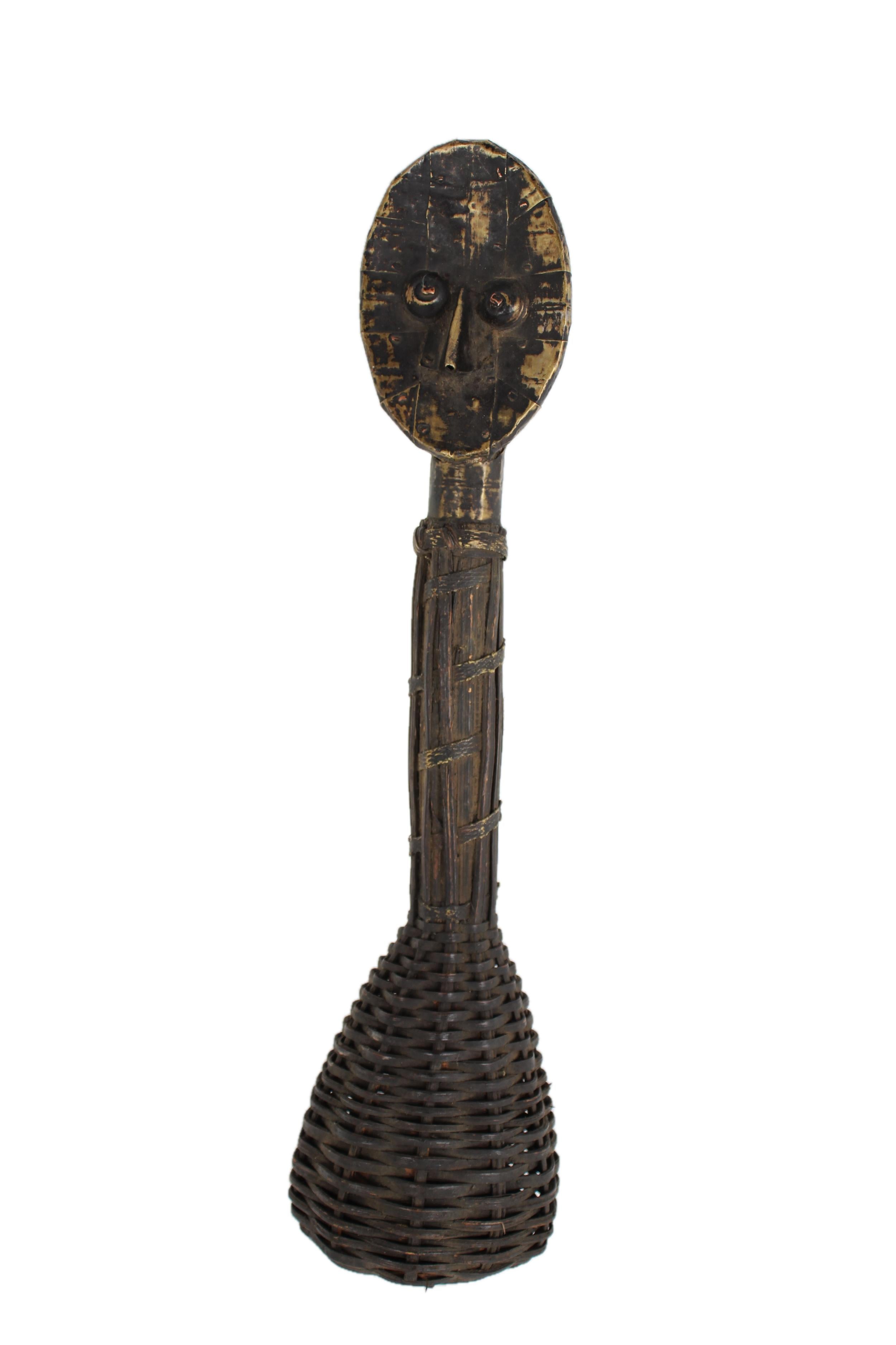 Bamileke Tribe Seed Shakers ~13.0" Tall - New 2025 - Wooden and Basket Artifacts